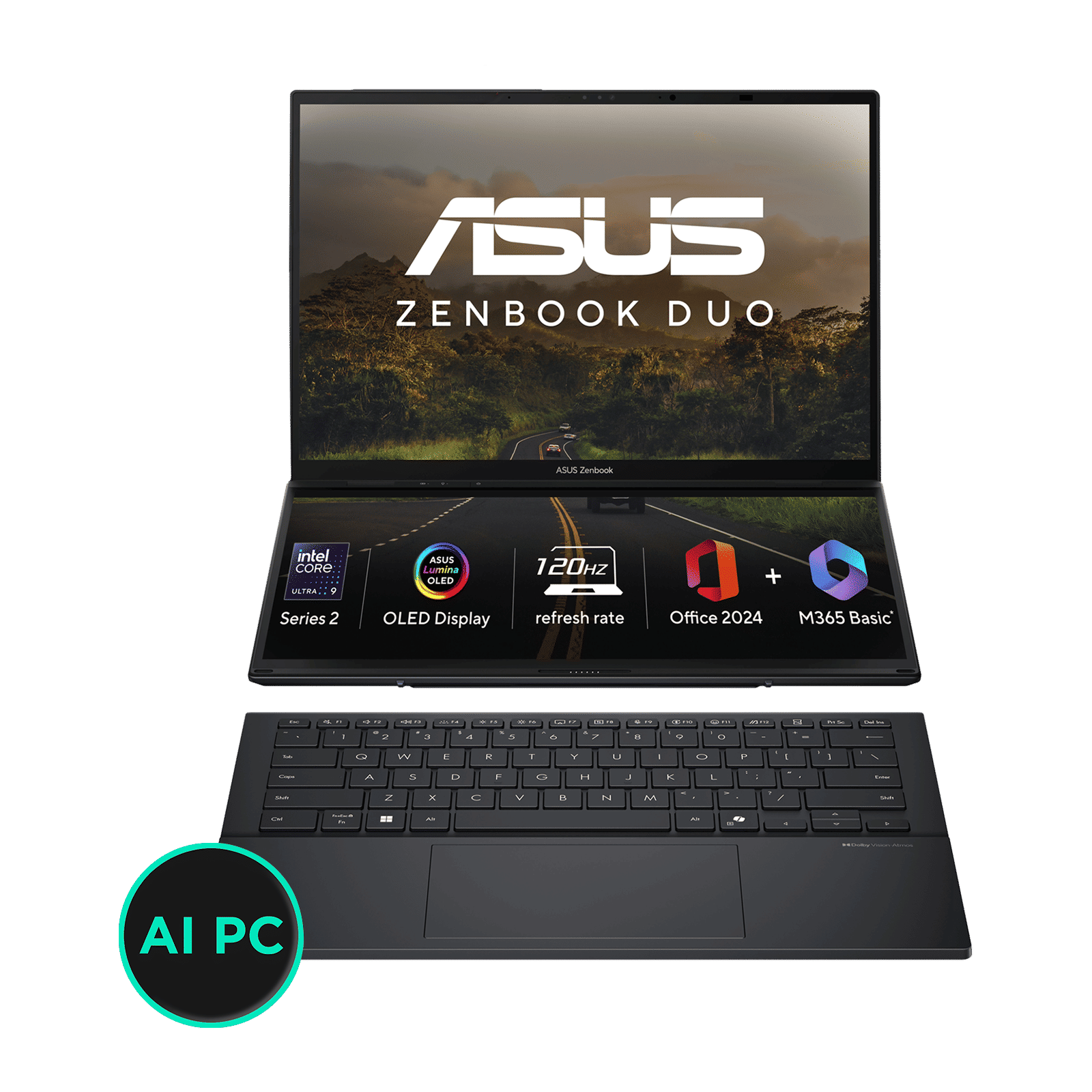 ASUS Zenbook Duo Intel Core Ultra 9 285H Touchscreen Laptop (32GB, 1TB SSD, Windows 11 Home, 14 inch OLED Display, MS Office Home 2024, Inkwell Gray, 1.65 KG) ASUS Zenbook Duo Intel Core Ultra 9 285H Touchscreen Laptop (32GB, 1TB SSD, Windows 11 Home, 14 inch OLED Display, MS Office Home 2024, Inkwell Gray, 1.65 KG)_1