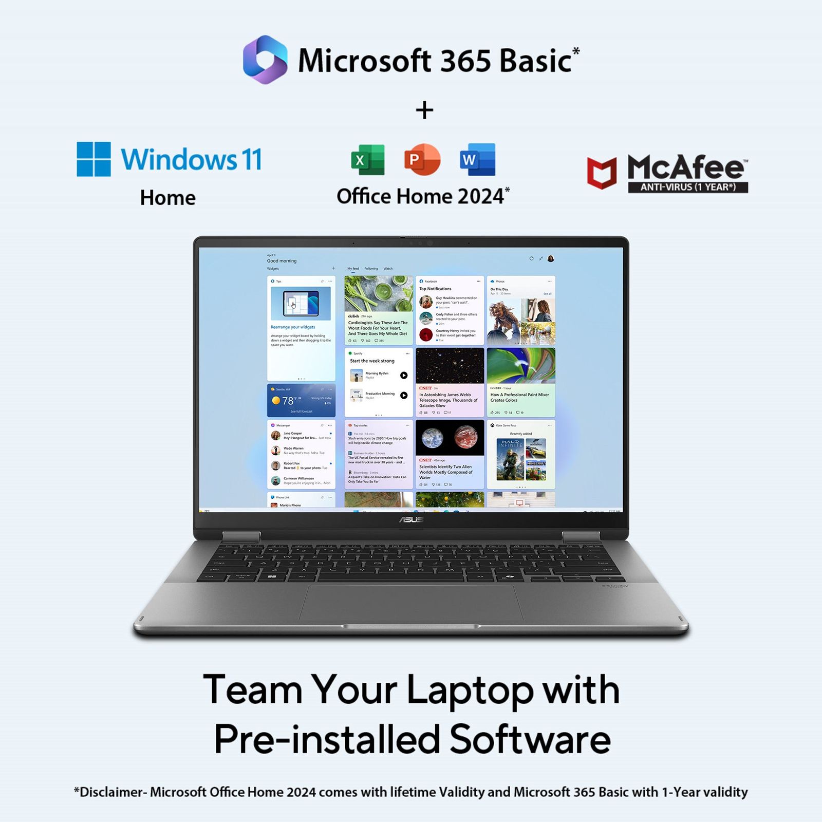 ASUS Vivobook 14 Flip Intel Core Ultra 5 Touchscreen 2-in-1 Laptop (16GB, 512GB SSD, Windows 11 Home, 14 inch OLED Display, MS Office Home 2024 & MS 365 Basic, Matte Gray, 1.57 KG)_13