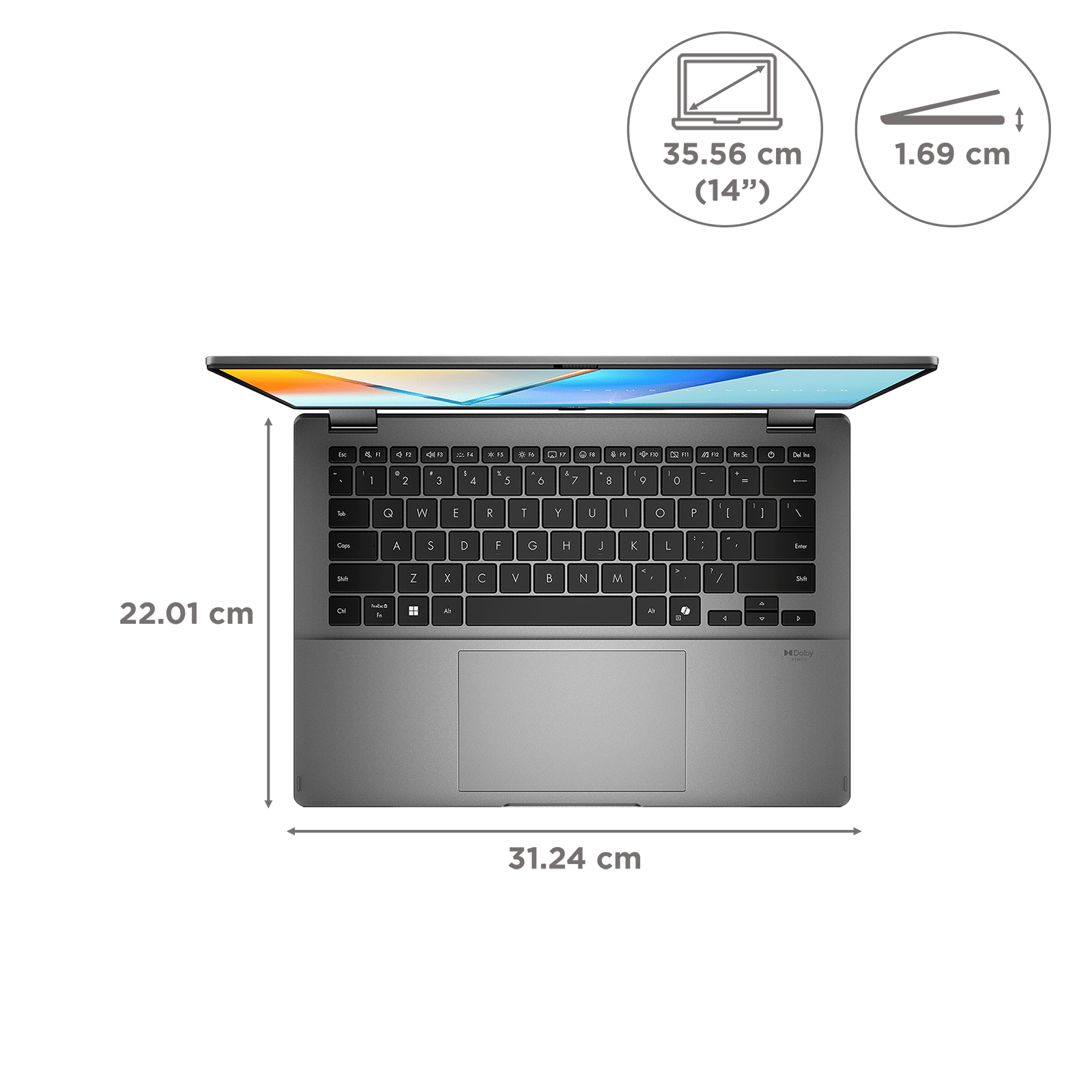 ASUS Vivobook 14 Flip Intel Core Ultra 5 Touchscreen 2-in-1 Laptop (16GB, 512GB SSD, Windows 11 Home, 14 inch OLED Display, MS Office Home 2024 & MS 365 Basic, Matte Gray, 1.57 KG)_2