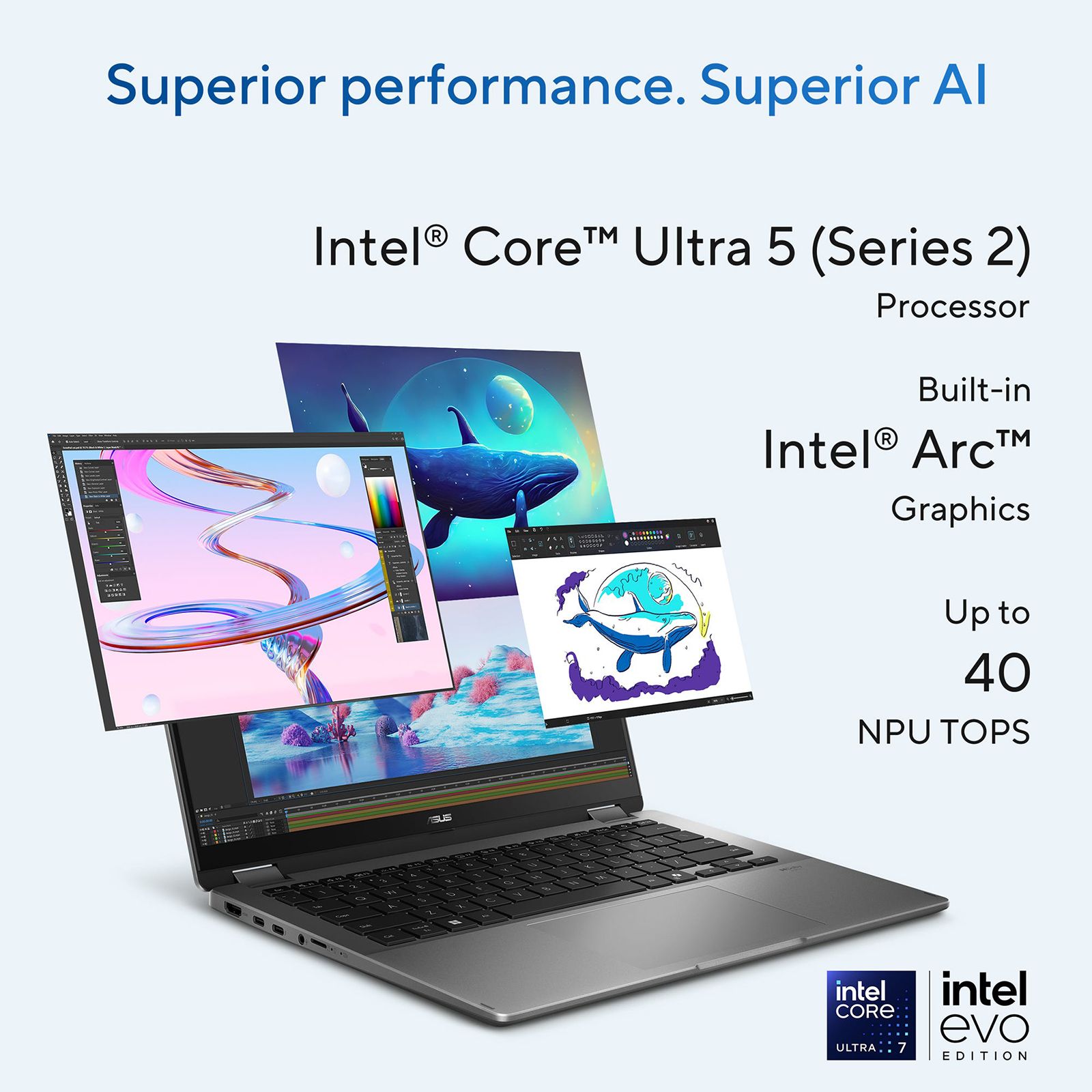 ASUS Vivobook 14 Flip Intel Core Ultra 5 Touchscreen 2-in-1 Laptop (16GB, 512GB SSD, Windows 11 Home, 14 inch OLED Display, MS Office Home 2024 & MS 365 Basic, Matte Gray, 1.57 KG)_9