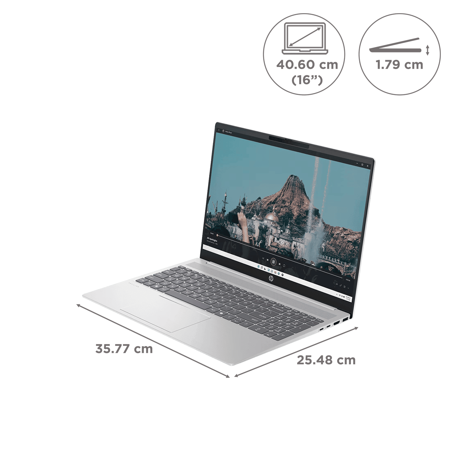 HP Pavillion 16-ag0019AU AMD Ryzen 5 Thin & Light Laptop (16GB, 512GB SSD, Windows 11 Home, 16 inch WUXGA IPS Display, Natural Silver, 1.79 KG)_2
