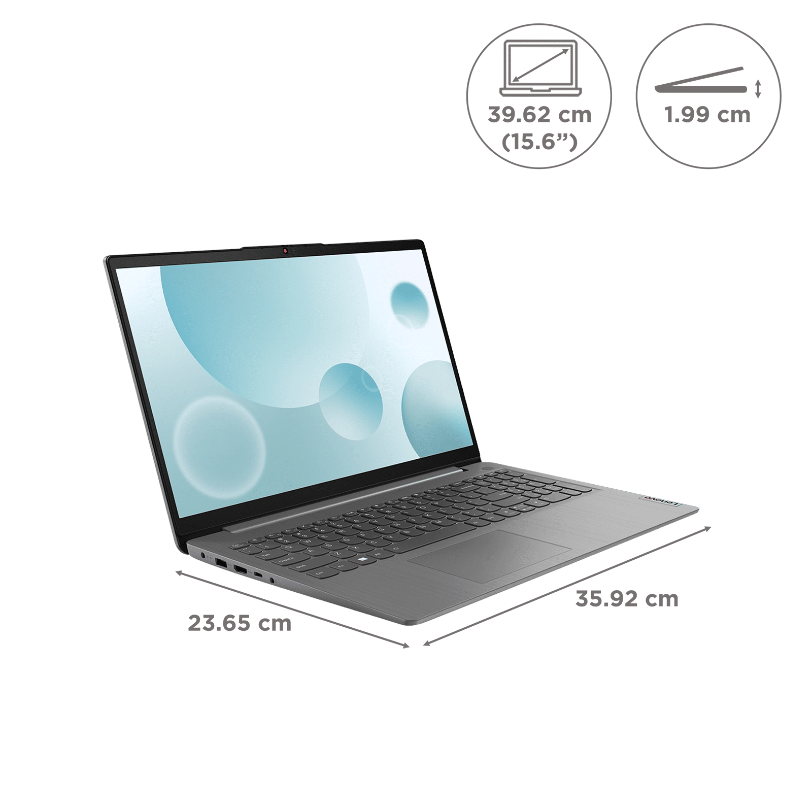 Lenovo Ideapad 3 15IAU7 Intel Core i3 12th Gen Thin & Light Laptop (8GB, 512GB SSD, Windows 11 Home, 15.6 inch Full HD Display, MS Office Home 2024, Arctic Grey, 1.63 KG)_2