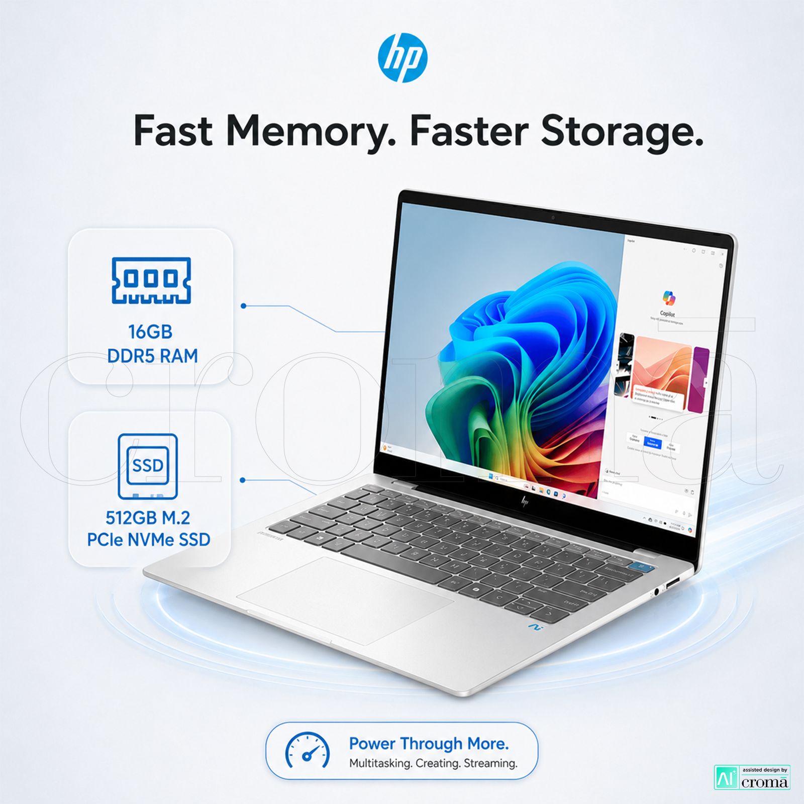 HP OmniBook X 14-fe1011QU Qualcomm Snapdragon X Plus Touchscreen Thin & Light Laptop (16GB, 512GB SSD, Windows 11 Home, 14 inch 2.2K IPS Display, MS Office 2021, Glacier Silver, 1.34 KG)_5