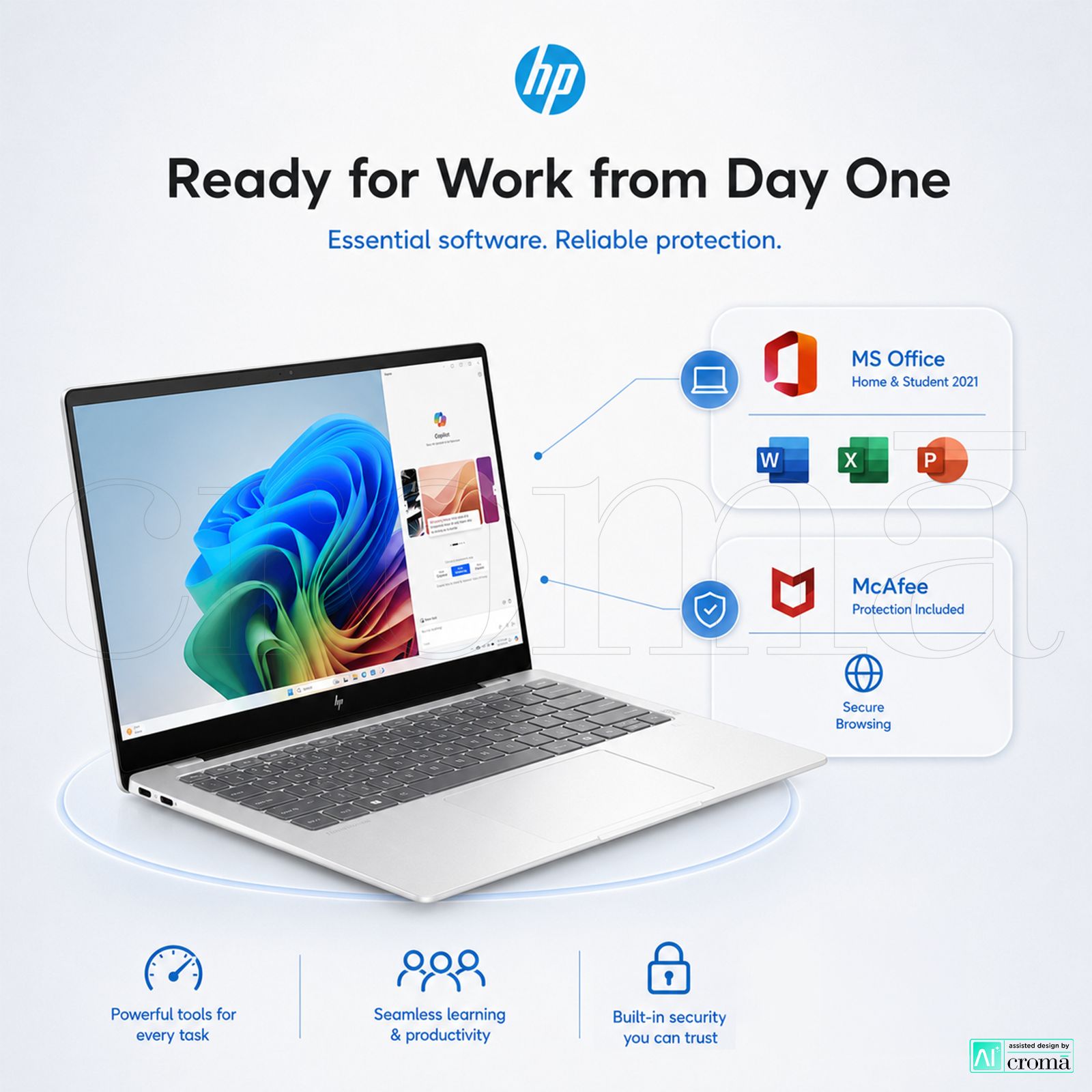 HP OmniBook X 14-fe1011QU Qualcomm Snapdragon X Plus Touchscreen Thin & Light Laptop (16GB, 512GB SSD, Windows 11 Home, 14 inch 2.2K IPS Display, MS Office 2021, Glacier Silver, 1.34 KG)_6