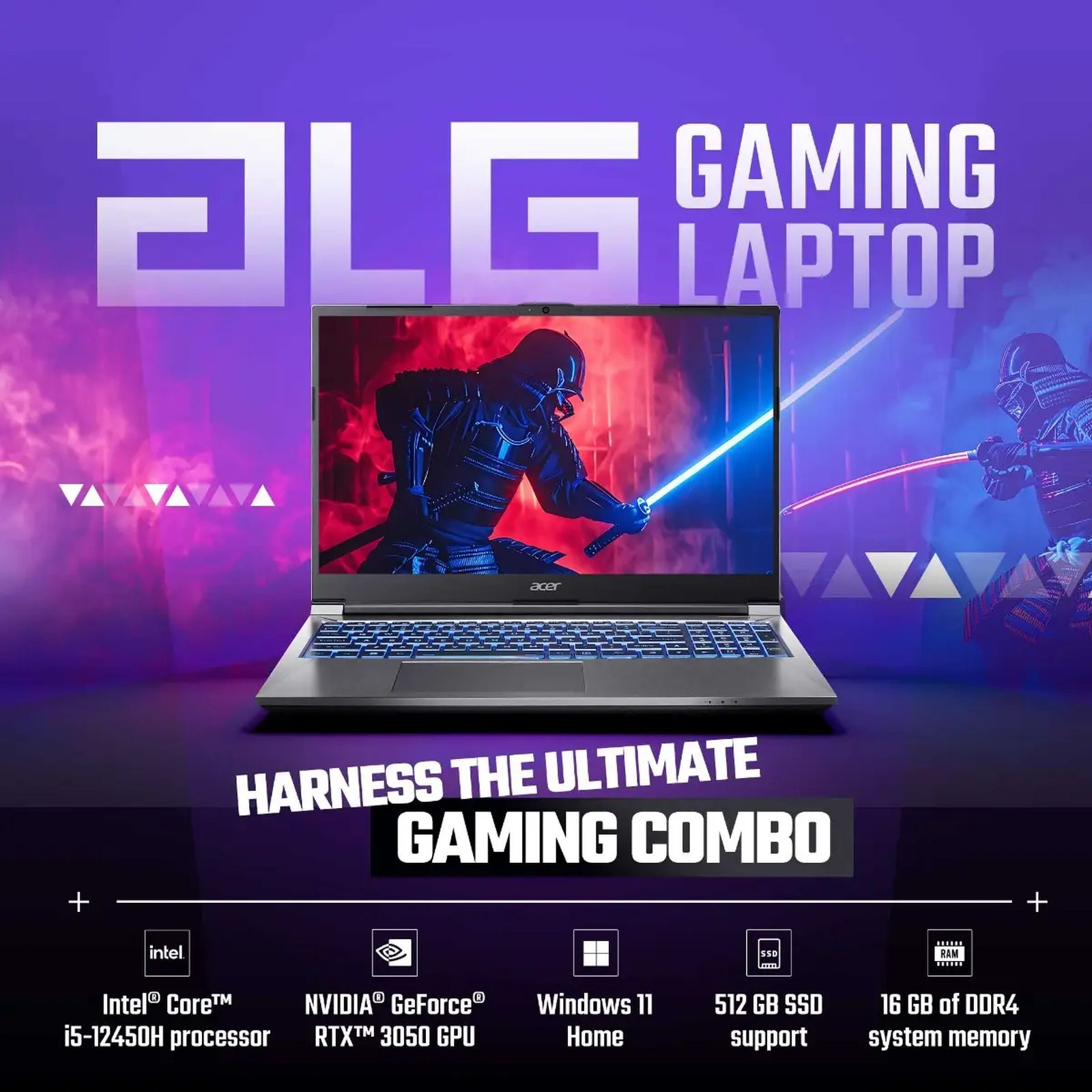 acer Aspire ALG AL15G-52 Intel Core i5 13th Gen Gaming Laptop (16GB, 512GB SSD, Windows 11, 6GB Graphics, 15.6 inch 144 Hz Full HD Display, NVIDIA GeForce RTX TM 3050, MS Office Home & Student 2021, Steel Grey, 1.99 KG)_9