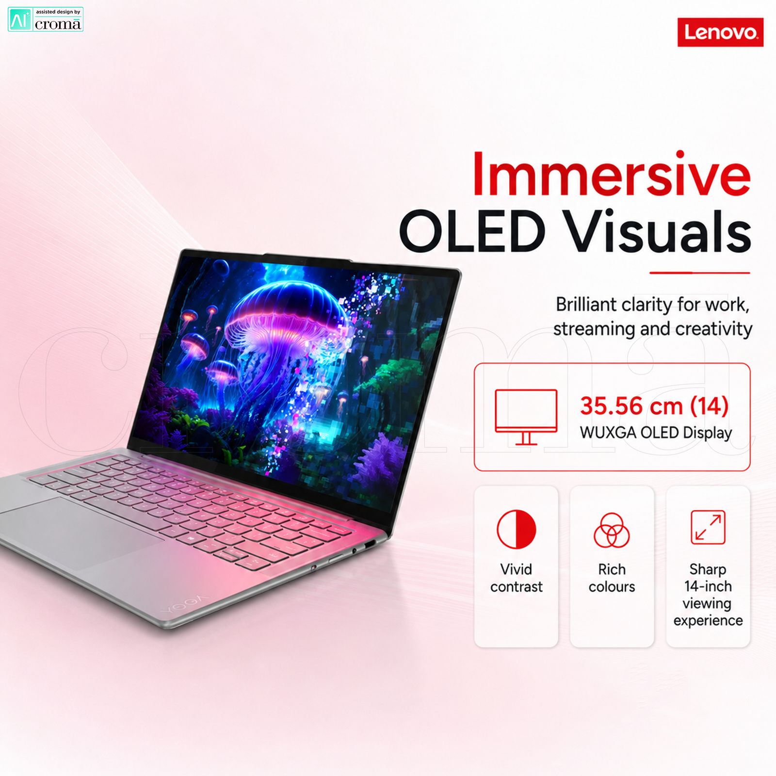 Lenovo Yoga Slim 7 14ILL10 Intel Core Ultra 7 258V Thin & Light Laptop (32GB, 1TB SSD, Windows 11 Home, 14 inch WUXGA OLED Display, MS Office Home 2024, Luna Grey, 1.19 KG)_3