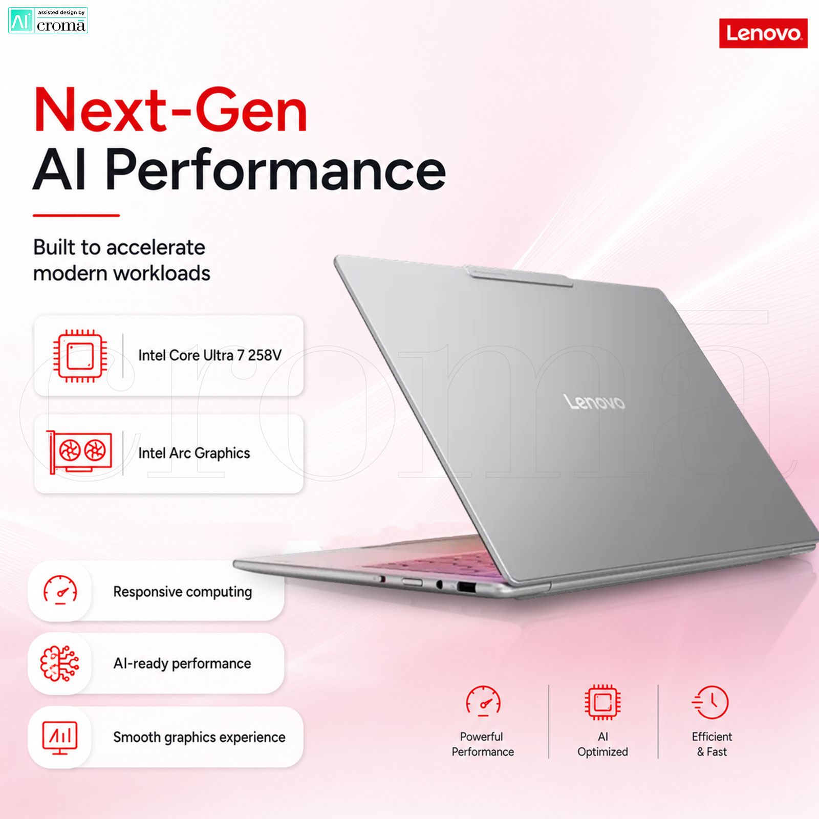 Lenovo Yoga Slim 7 14ILL10 Intel Core Ultra 7 258V Thin & Light Laptop (32GB, 1TB SSD, Windows 11 Home, 14 inch WUXGA OLED Display, MS Office Home 2024, Luna Grey, 1.19 KG)_4