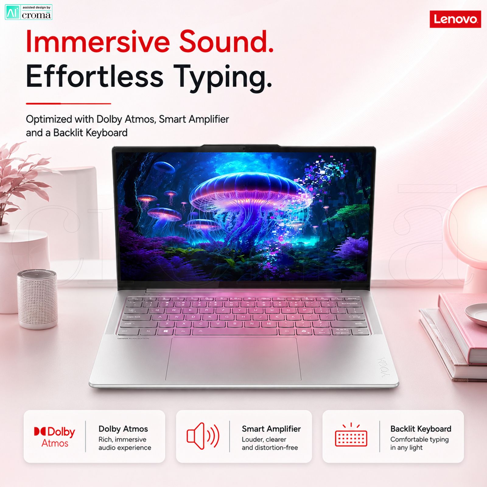 Lenovo Yoga Slim 7 14ILL10 Intel Core Ultra 7 258V Thin & Light Laptop (32GB, 1TB SSD, Windows 11 Home, 14 inch WUXGA OLED Display, MS Office Home 2024, Luna Grey, 1.19 KG)_7