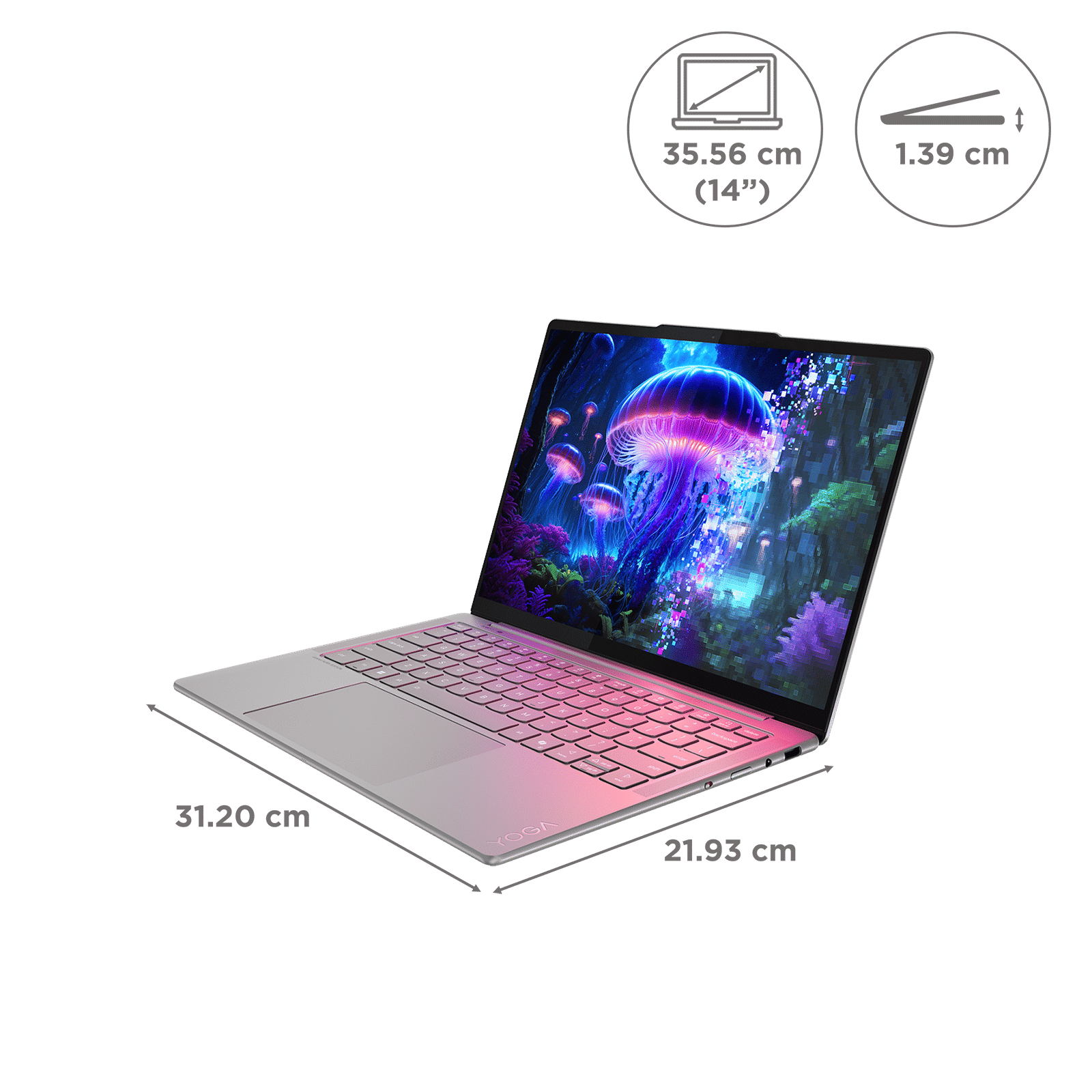 Lenovo Yoga Slim 7 14ILL10 Intel Core Ultra 7 258V Thin & Light Laptop (32GB, 1TB SSD, Windows 11 Home, 14 inch WUXGA OLED Display, MS Office Home 2024, Luna Grey, 1.19 KG)_8