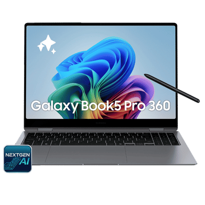 SAMSUNG Galaxy Book5 Pro 360 Intel Core Ultra
                      7 Touchscreen 2-in-1 Laptop (16GB, 512GB SSD,
                      Windows 11 Home, 8GB Graphics, 15.9 inch WQXGA
                      Plus AMOLED Display, MS Office 2021, Gray, 1.69
                      KG)