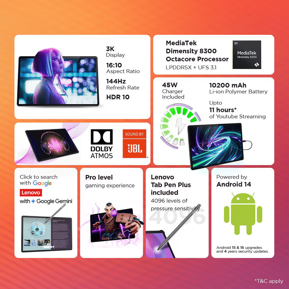Lenovo Idea Tab Pro Wi-Fi Android Tablet with Tab Pen Plus (12.7 Inch, 12GB RAM, 256GB ROM, Luna Grey) Lenovo Idea Tab Pro Wi-Fi Android Tablet with Tab Pen Plus (12.7 Inch, 12GB RAM, 256GB ROM, Luna Grey)_11