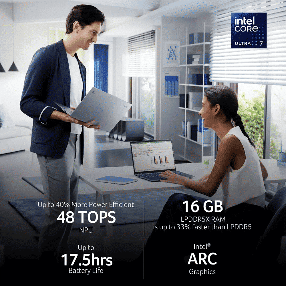 acer Swift 14 AI SF14-51 Intel Core Ultra 7 Thin & Light Laptop (16GB, 1TB SSD, Windows 11 Home, 14 inch OLED WUXGA Display, MS Office, Steam Blue, 1.28 KG) acer Swift 14 AI SF14-51 Intel Core Ultra 7 Thin & Light Laptop (16GB, 1TB SSD, Windows 11 Home, 14 inch OLED WUXGA Display, MS Office, Steam Blue, 1.28 KG)_19