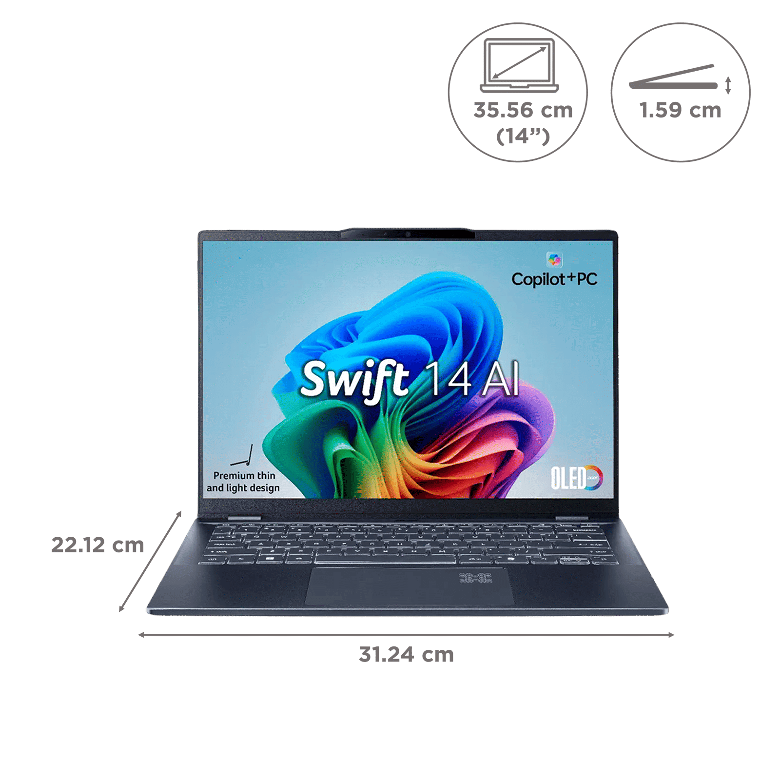 acer Swift 14 AI SF14-51 Intel Core Ultra 5 Thin & Light Laptop (16GB, 512GB SSD, Windows 11 Home, 14 inch OLED WUXGA Display, MS Office, Steam Blue, 1.25 KG) acer Swift 14 AI SF14-51 Intel Core Ultra 5 Thin & Light Laptop (16GB, 512GB SSD, Windows 11 Home, 14 inch OLED WUXGA Display, MS Office, Steam Blue, 1.25 KG)_11