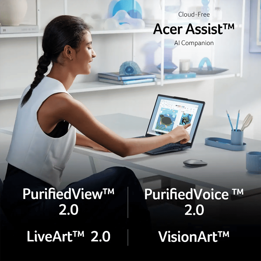 acer Swift 14 AI SF14-51 Intel Core Ultra 5 Thin & Light Laptop (16GB, 512GB SSD, Windows 11 Home, 14 inch OLED WUXGA Display, MS Office, Steam Blue, 1.25 KG) acer Swift 14 AI SF14-51 Intel Core Ultra 5 Thin & Light Laptop (16GB, 512GB SSD, Windows 11 Home, 14 inch OLED WUXGA Display, MS Office, Steam Blue, 1.25 KG)_9
