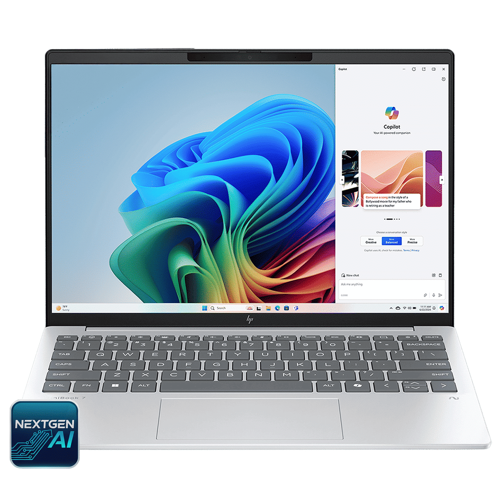 HP OmniBook 7 13-bg1678AU AMD Ryzen 5 Thin & Light Laptop (16GB, 512GB SSD, Windows 11 Home, 13.3 inch WQXGA IPS Display, MS Office Home 2024, Glacier Silver, 1 KG) HP OmniBook 7 13-bg1678AU AMD Ryzen 5 Thin & Light Laptop (16GB, 512GB SSD, Windows 11 Home, 13.3 inch WQXGA IPS Display, MS Office Home 2024, Glacier Silver, 1 KG)_1