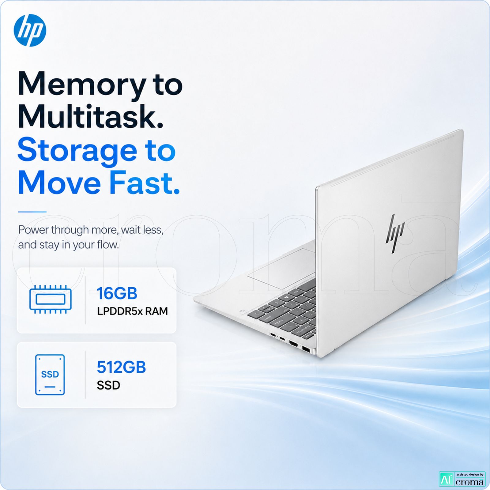 HP OmniBook 7 13-bg1678AU AMD Ryzen 5 Thin & Light Laptop (16GB, 512GB SSD, Windows 11 Home, 13.3 inch WQXGA IPS Display, MS Office Home 2024, Glacier Silver, 1 KG)_4