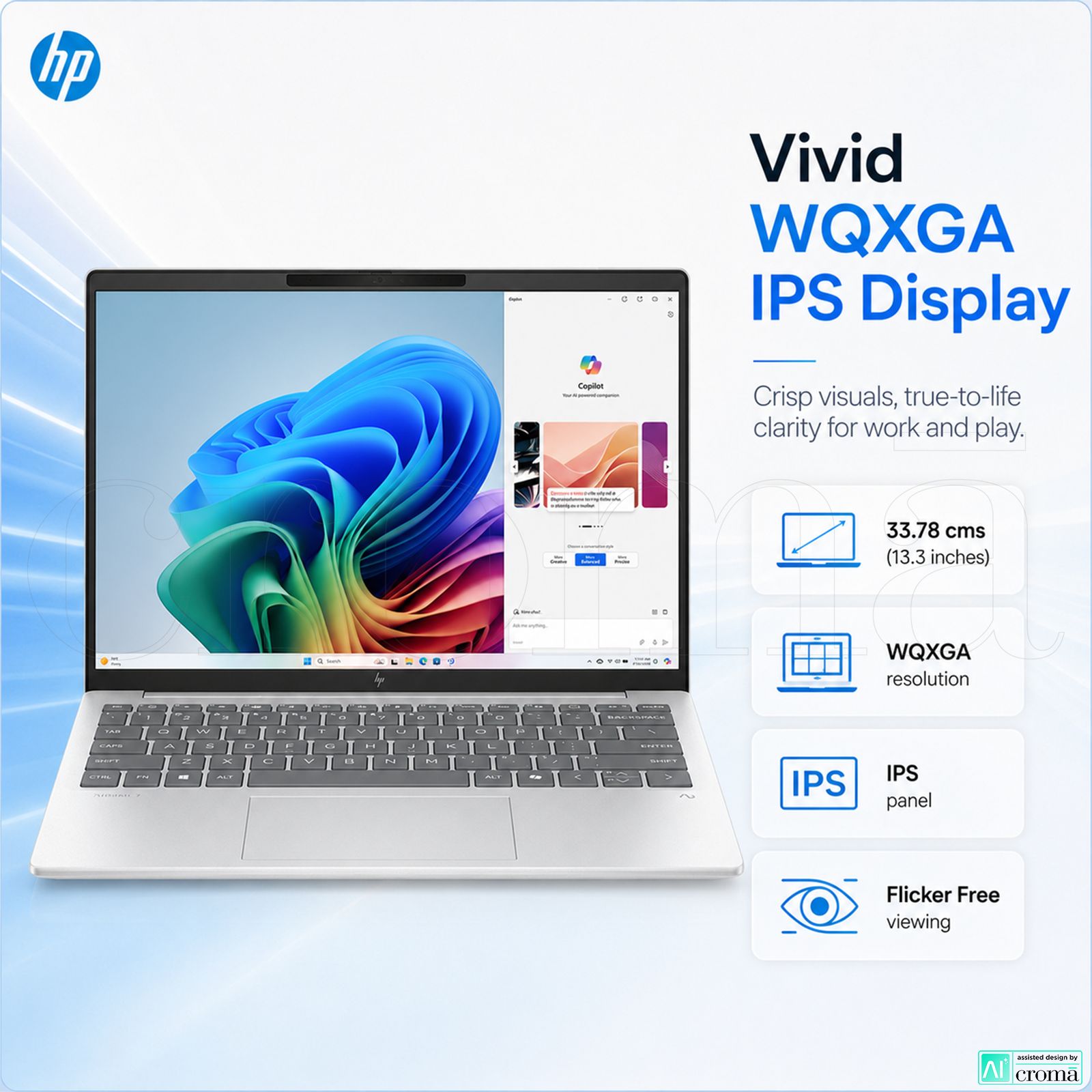 HP OmniBook 7 13-bg1678AU AMD Ryzen 5 Thin & Light Laptop (16GB, 512GB SSD, Windows 11 Home, 13.3 inch WQXGA IPS Display, MS Office Home 2024, Glacier Silver, 1 KG)_5