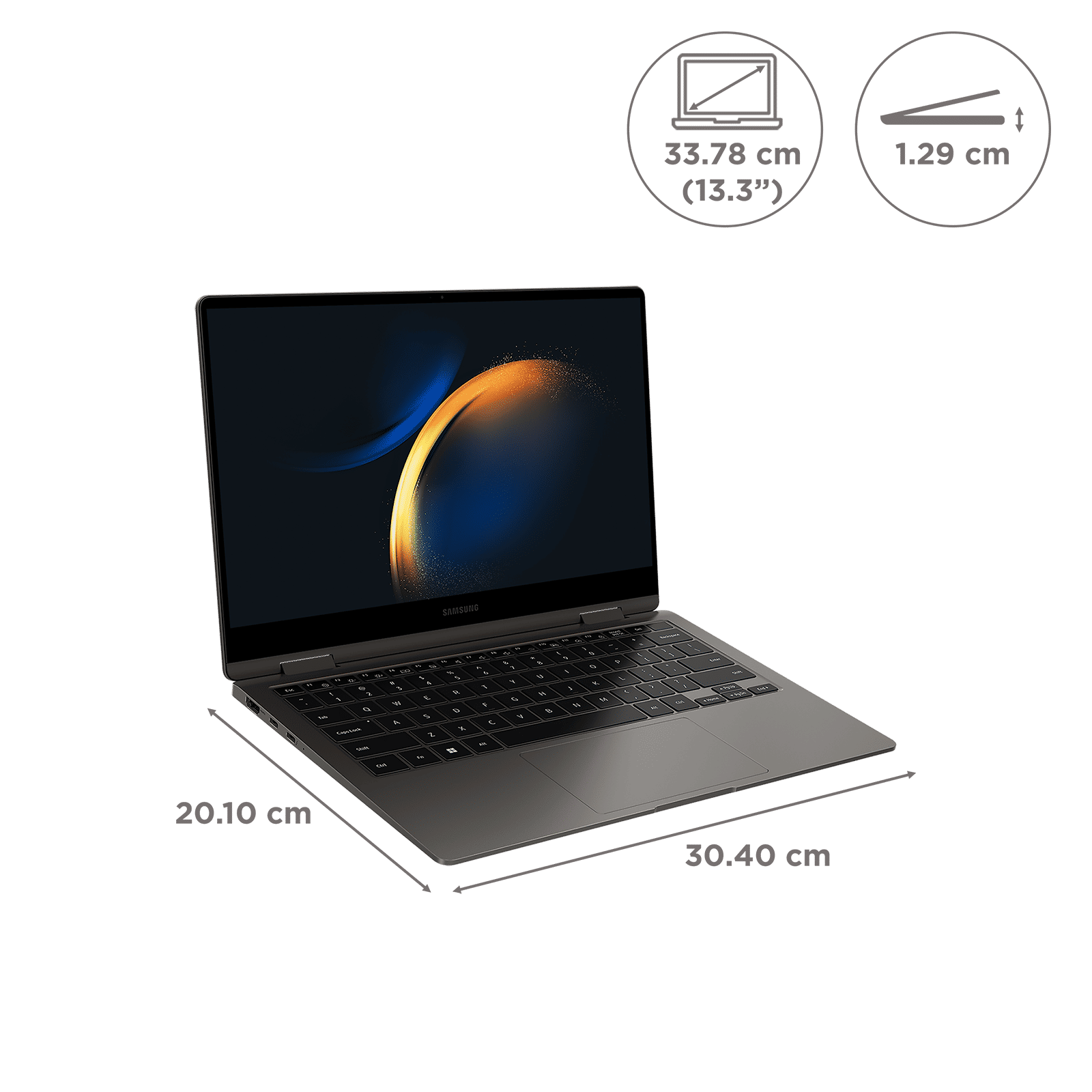 SAMSUNG Galaxy Book3 360 Intel Evo Core i5 13th Gen 2-in-1 Laptop (16GB, 512GB SSD, Windows 11 Home, 13.3 inch Full HD Super AMOLED Display, MS Office 2024, Graphite Grey, 1.16 KG)_2