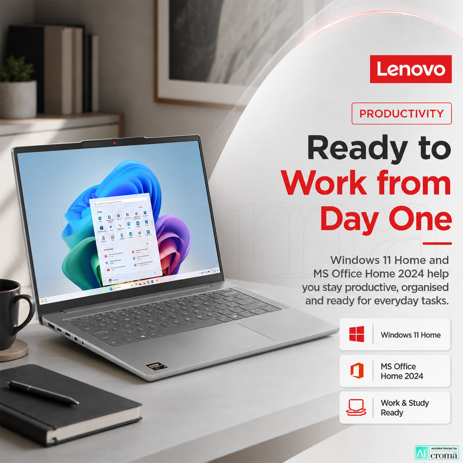 Lenovo IdeaPad Slim 5 14AKP10 AMD Ryzen AI 7 Thin & Light Laptop (24GB, 1TB SSD, Windows 11 Home, 14 inch WUXGA OLED Display, MS Office Home 2024, Luna Grey, 1.39 KG) Lenovo IdeaPad Slim 5 14AKP10 AMD Ryzen AI 7 Thin & Light Laptop (24GB, 1TB SSD, Windows 11 Home, 14 inch WUXGA OLED Display, MS Office Home 2024, Luna Grey, 1.39 KG)_7