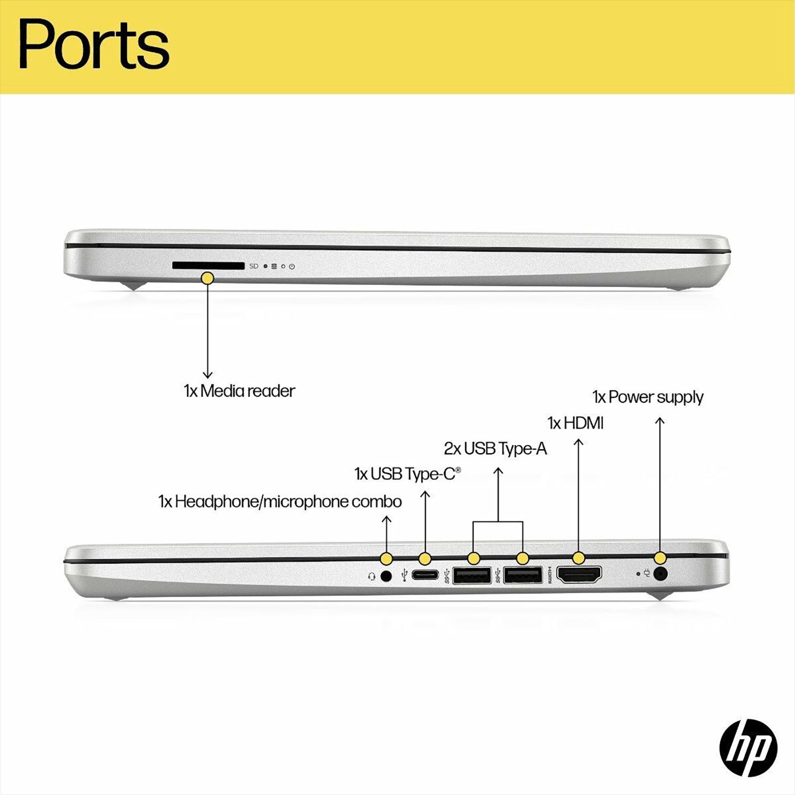 HP 14-ep0294TU Intel Core i3 13th Gen Laptop (8GB, 512GB SSD, Windows 11 Home, 14 inch Full HD Display, MS Office 2024, Natural Silver, 1.4 KG)_11