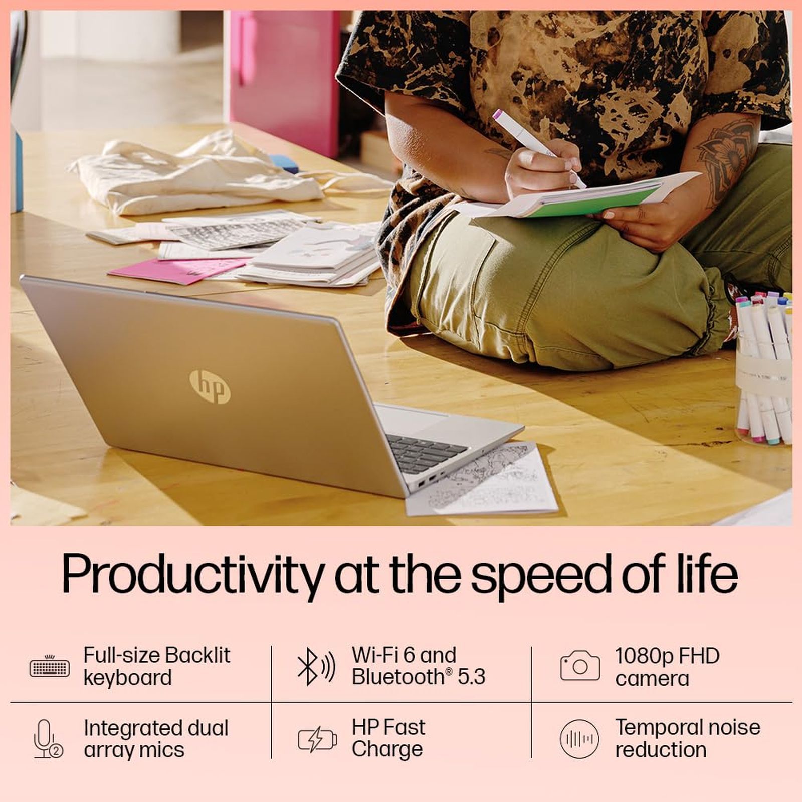 HP 15-fd0489TU Intel Core i3 13th Gen Laptop (8GB, 512GB SSD, Windows 11 Home, 15.6 inch Full HD Display, MS Office 2024, Natural Silver, 1.59 KG)_4