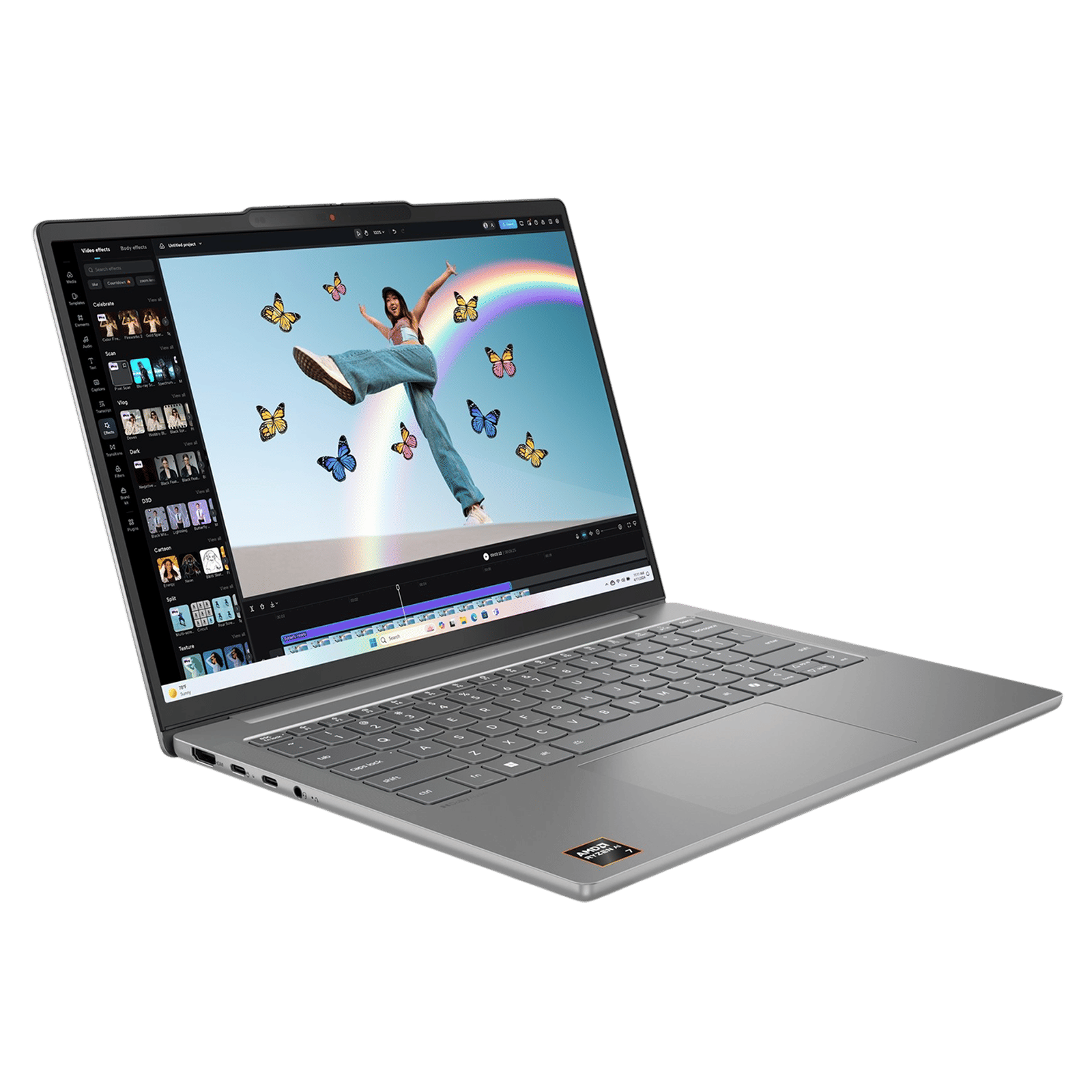 Lenovo IdeaPad Slim 5 14AKP10 AMD Ryzen AI 7 Thin & Light Laptop (24GB, 1TB SSD, Windows 11 Home, 14 inch WUXGA OLED Display, MS Office Home 2024, Luna Grey, 1.39 KG)_15