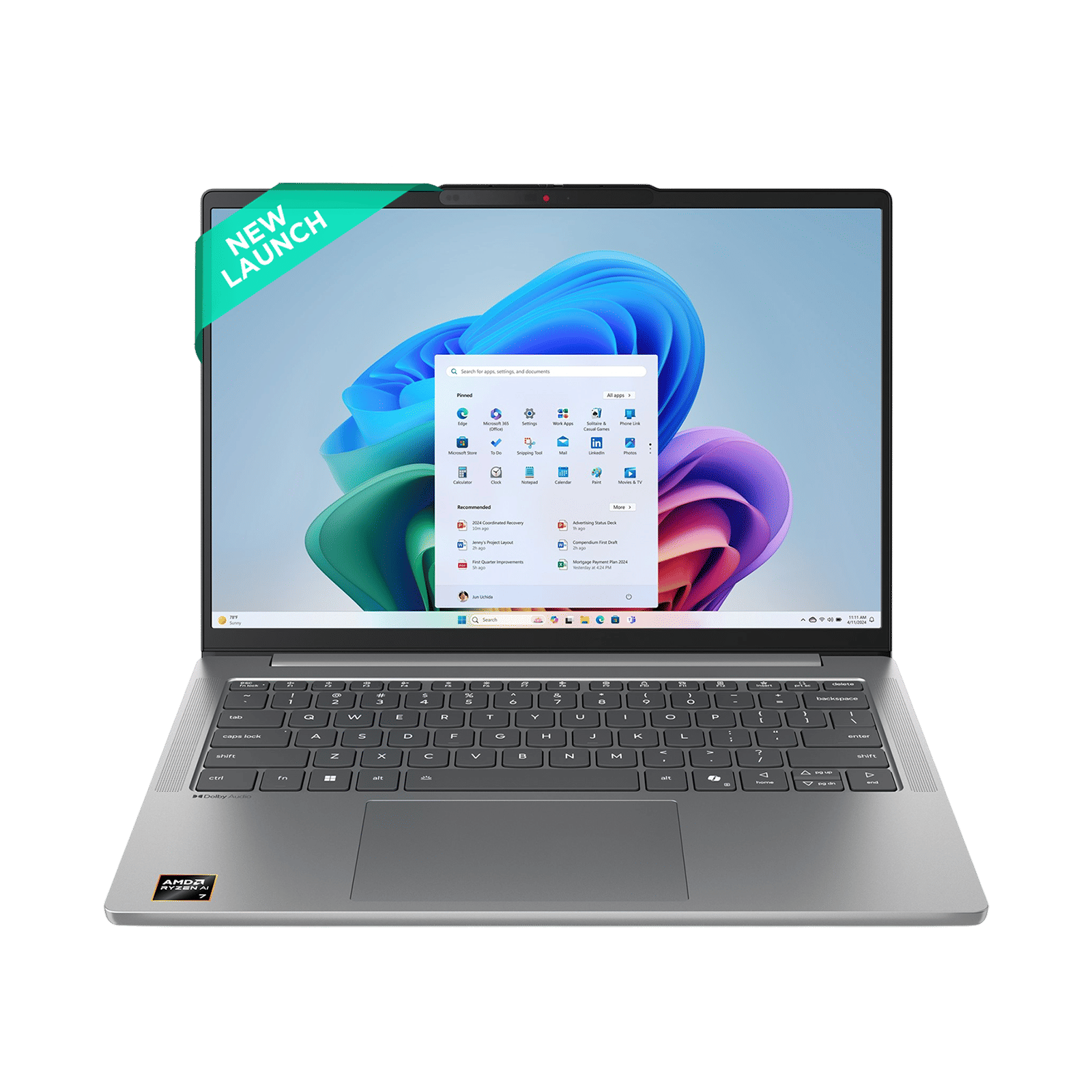 Lenovo IdeaPad Slim 5 14AKP10 AMD Ryzen AI 7 Thin & Light Laptop (24GB, 1TB SSD, Windows 11 Home, 14 inch WUXGA OLED Display, MS Office Home 2024, Luna Grey, 1.39 KG)_16