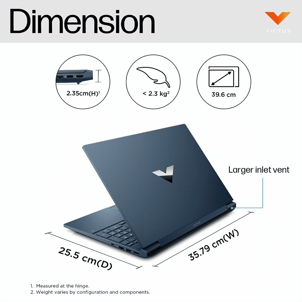 HP Victus 15-fa2071TX Intel Core i7 13th Gen Gaming Laptop (16GB, 1TB SSD, Windows 11 Home, 8GB Graphics, 15.6 inch 144Hz Full HD IPS Display, NVIDIA GeForce RTX 4060, MS Office Home 2024, Performance Blue, 2.29 KG)_7