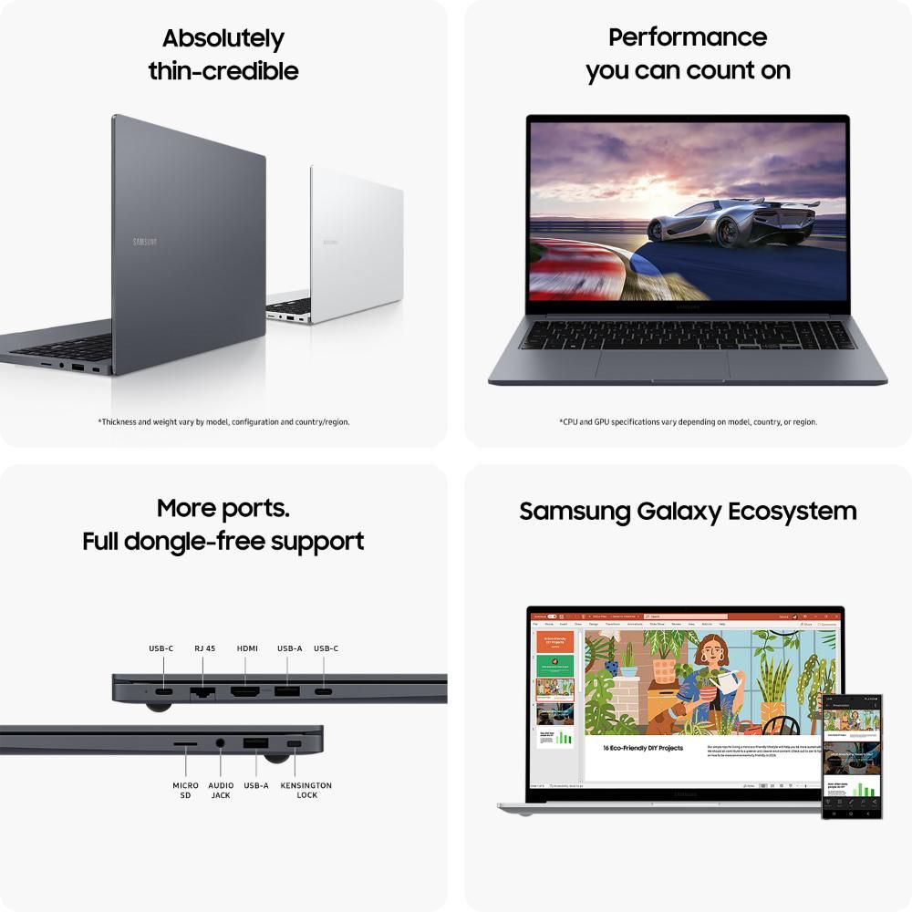 SAMSUNG Galaxy Book4 Intel Core 5 Thin & Light Laptop (16GB, 512GB SSD, Windows 11 Home, 15.6 inch Full HD LED Display, MS Office 2024, Gray, 1.55 KG)_6
