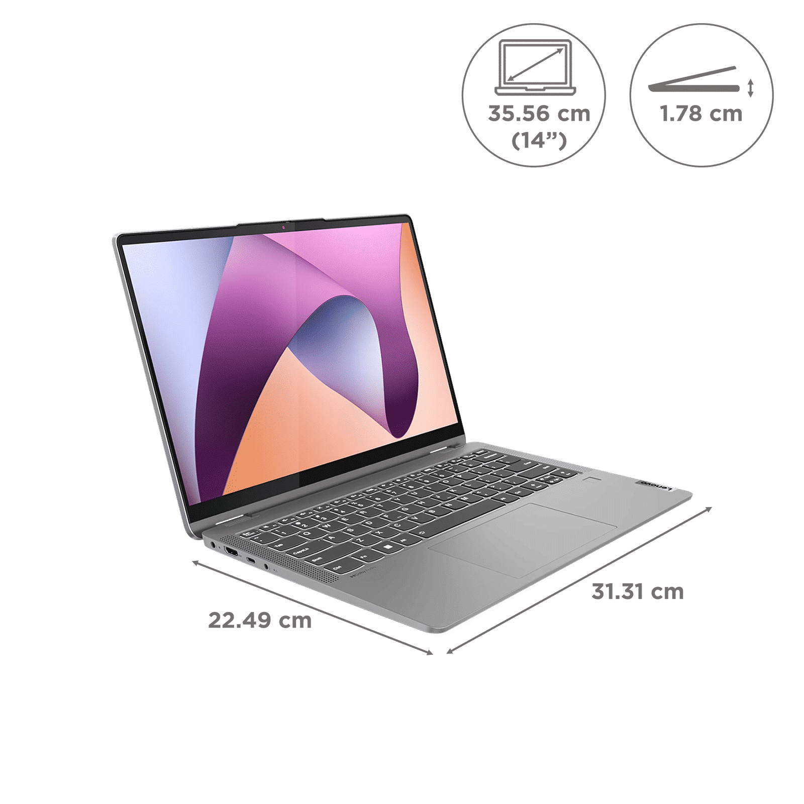 Lenovo IdeaPad Flex 5 14ABR8 AMD Ryzen 7 Touchscreen 2-in-1 Laptop (16GB, 512GB SSD, Windows 11 Home, 14 inch WUXGA IPS Display, MS Office Home 2024, 1.55 KG)_2