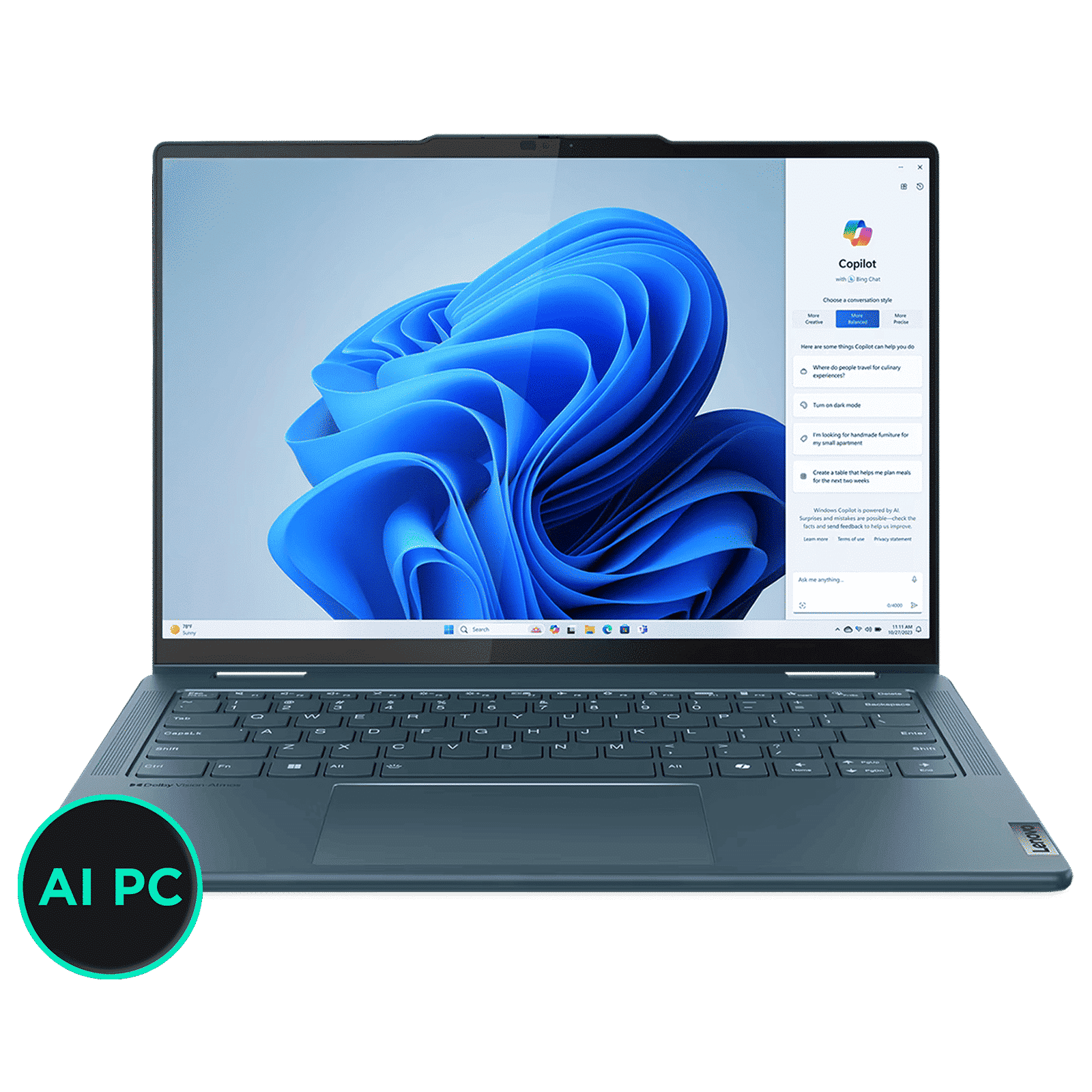 Lenovo Yoga 7 14IML9 Intel Core Ultra 5 Touchscreen 2-in-1 Laptop (16GB, 512GB SSD, Windows 11 Home, 14 inch WUXGA OLED Display, MS Office Home 2024, Tidal Teal, 1.49 KG)_1
