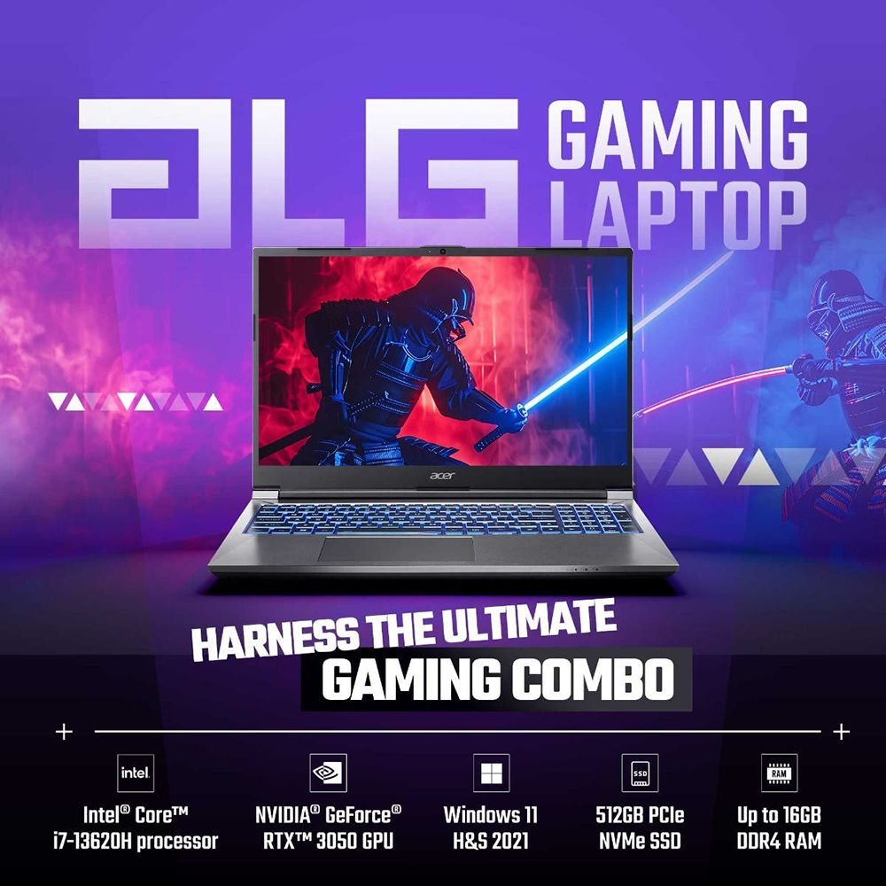 acer Aspire ALG AL15G-53 Intel Core i7 13th Gen Gaming Laptop (16GB, 512GB SSD, Windows 11 Home, 6GB Graphics, 15.6 inch 144 Hz Full HD Display, NVIDIA GeForce RTX 3050, MS Office, Steel Gray, 1.99 KG)_5