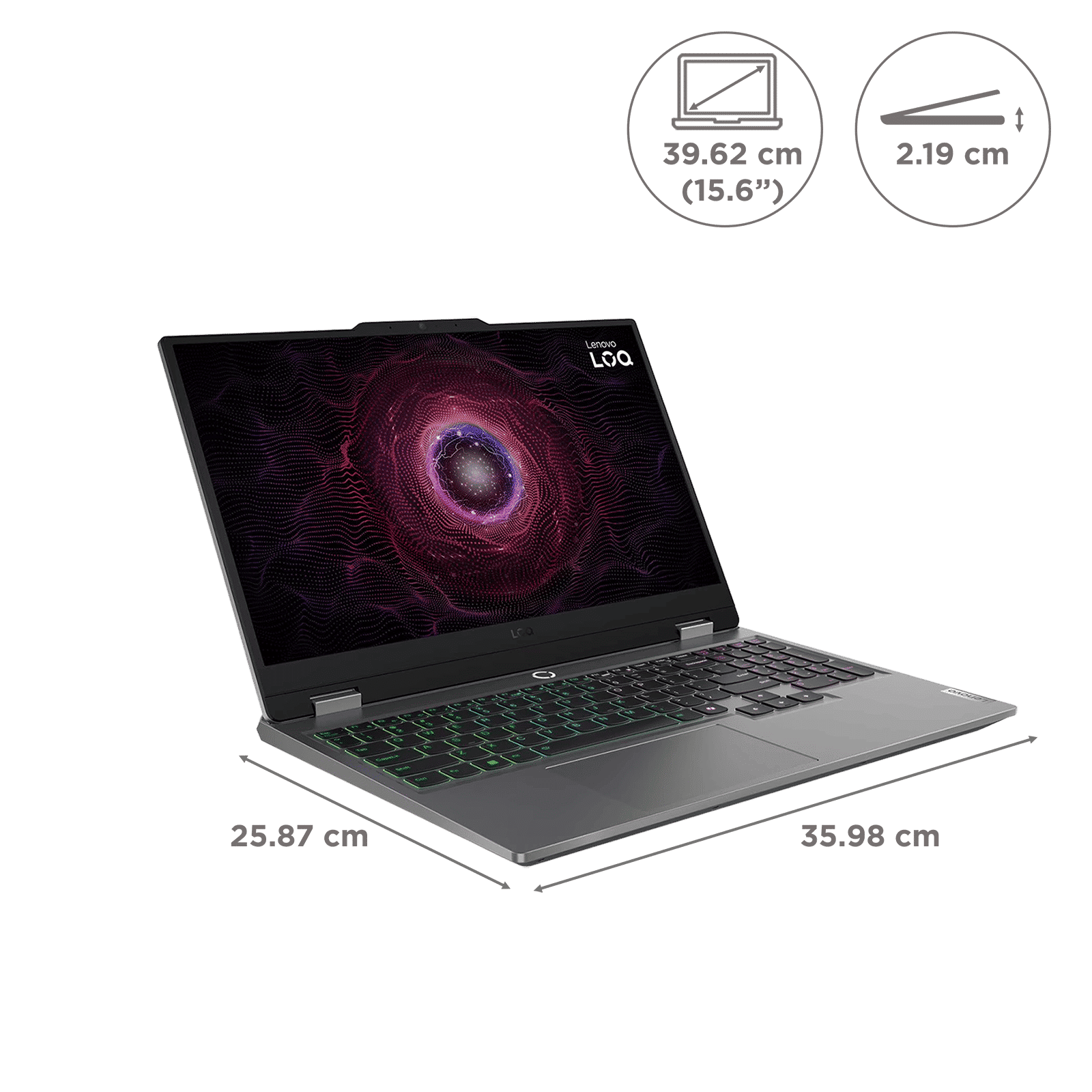 Lenovo LOQ 15ARP9 AMD Ryzen 5 Gaming Laptop (12GB, 512GB SSD, Windows 11 Home, 4GB Graphics, 15.6 inch 144 Hz Full HD IPS Display, NVIDIA GeForce RTX 3050A, MS Office Home 2024, Luna Grey, 2.38 KG)_9
