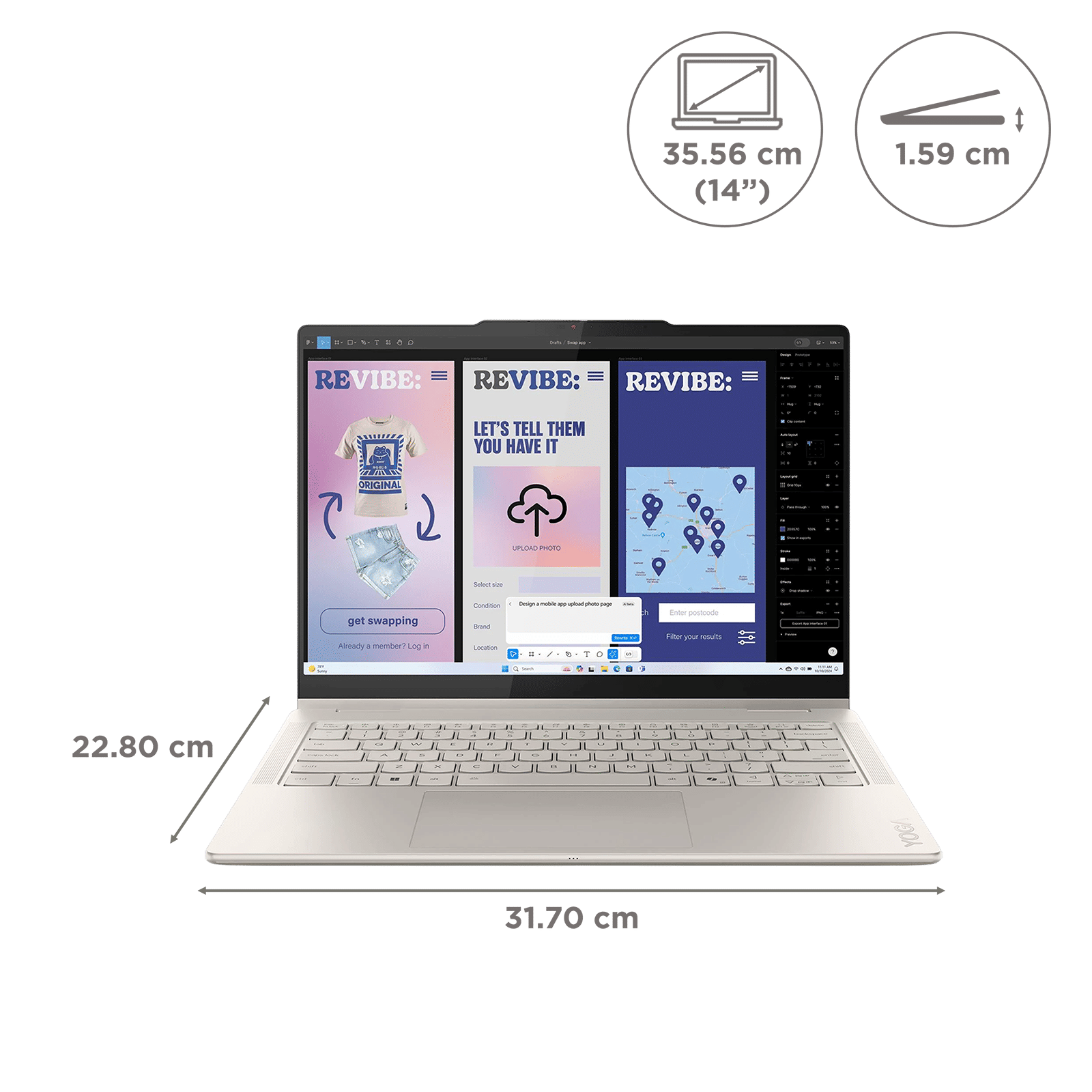 Lenovo Yoga 7 14ILL10 Intel Core Ultra 7 Touchscreen 2-in-1 Laptop (16GB, 1TB SSD, Windows 11 Home, 14 inch WUXGA OLED Display, MS Office 2024, Seashell, 1.38 KG)_2