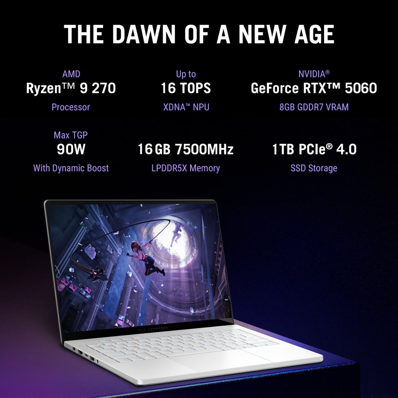 ASUS Zephyrus G14 GA403UM-QS007WS AMD Ryzen 9 Gaming Laptop (16GB, 1TB SSD, Windows 11 Home, 8GB Graphics, 14 inch 120 Hz OLED WQXGA+ Display, NVIDIA GeForce RTX 5060, MS Office Home 2024, Eclipse Gray, 1.5 KG)_3