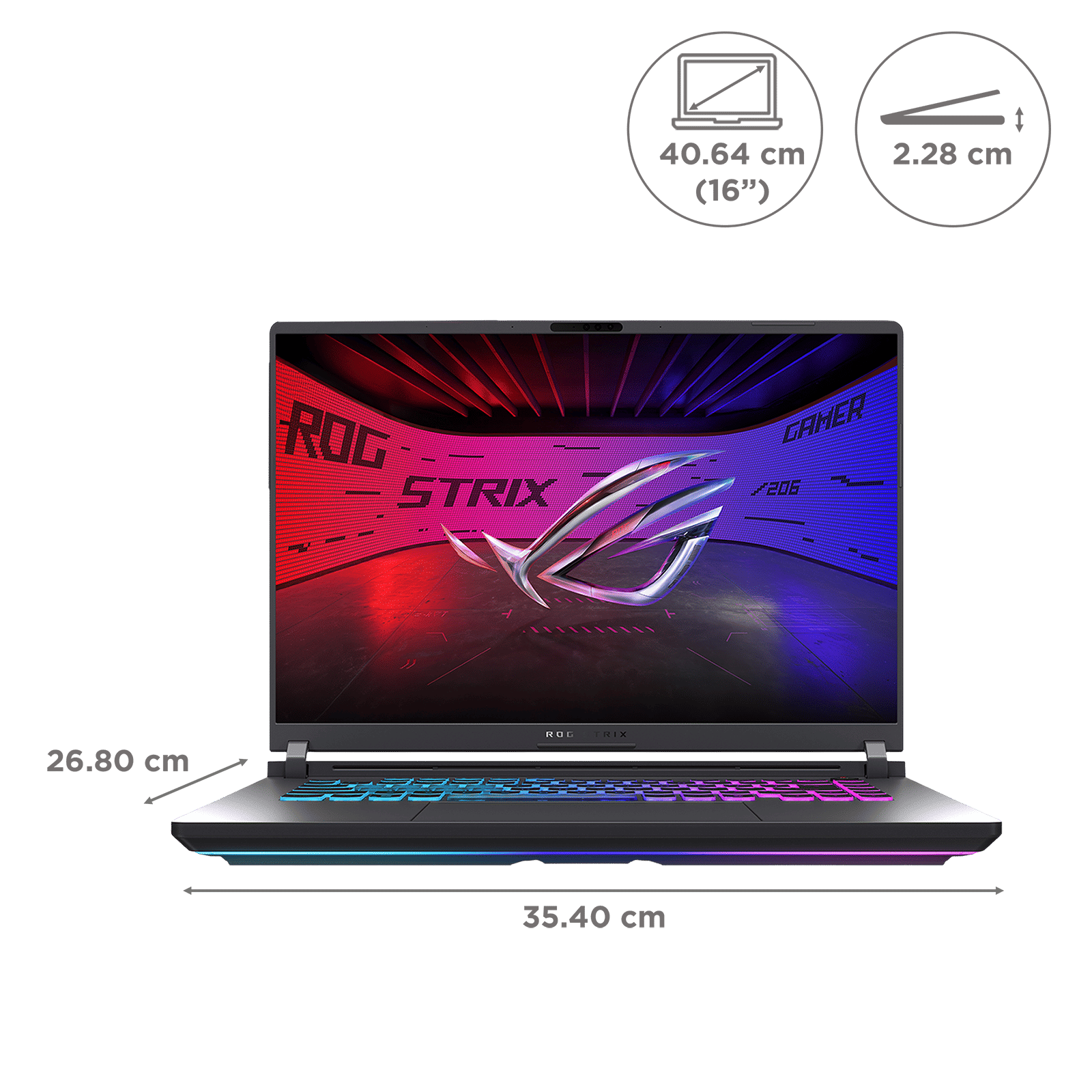 ASUS ROG Strix G16 G615LM-S5128WS Intel Core Ultra 9 Gaming Laptop (16GB, 1TB SSD, Windows 11 Home, 8GB Graphics, 16 inch 240 Hz 2.5K WQXGA IPS Display, NVIDIA GeForce RTX 5060, MS Office Home 2024, Eclipse Gray, 2.65 KG)_2
