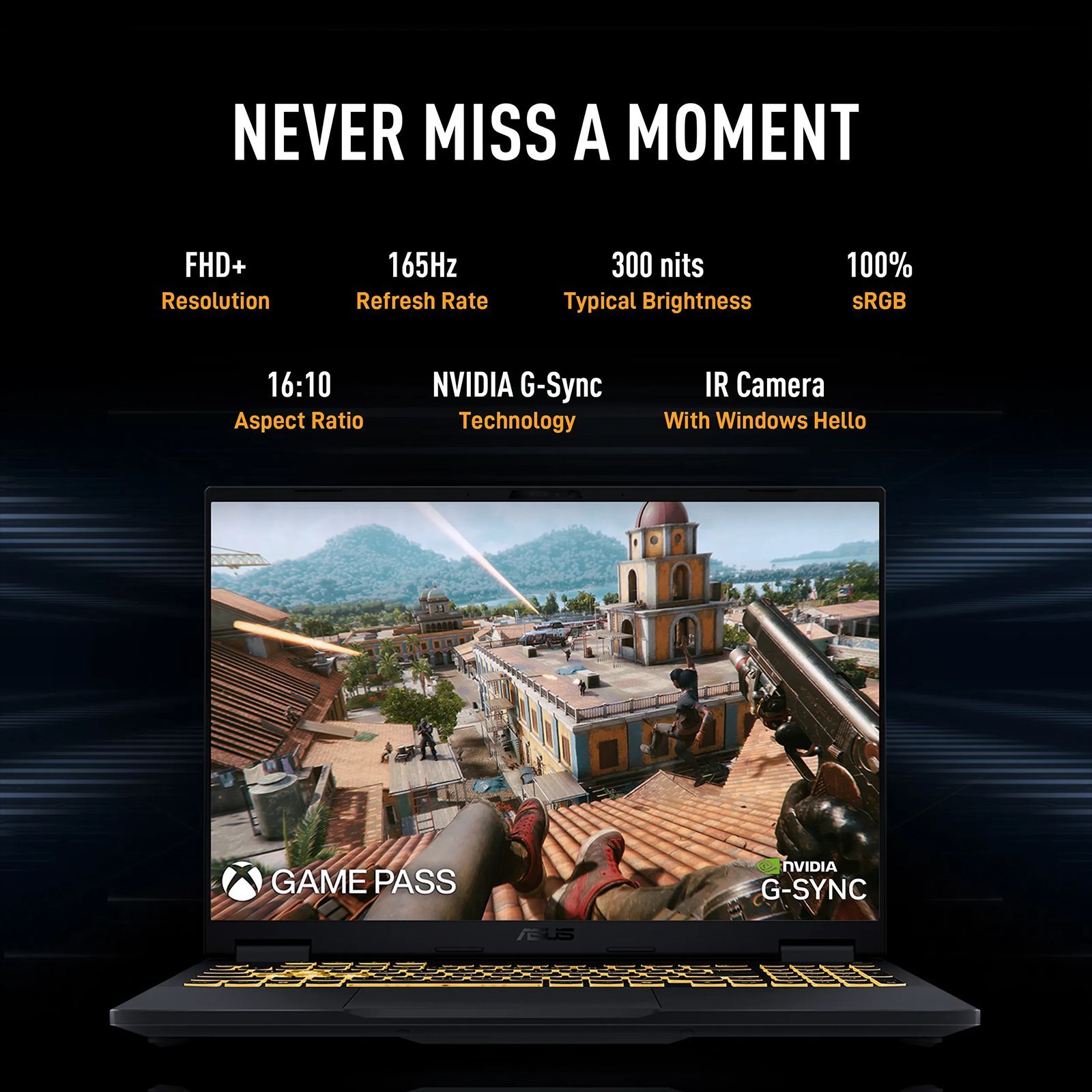 ASUS TUF F16 FX608JH-RV057WS Intel Core i5 13th Gen Gaming Laptop (16GB, 1TB SSD, Windows 11 Home, 8GB Graphics, 16 inch 165 Hz FHD+ WUXGA Display, NVIDIA GeForce RTX 5050, MS Office Home 2024, Jaeger Gray, 2.20 KG)_4