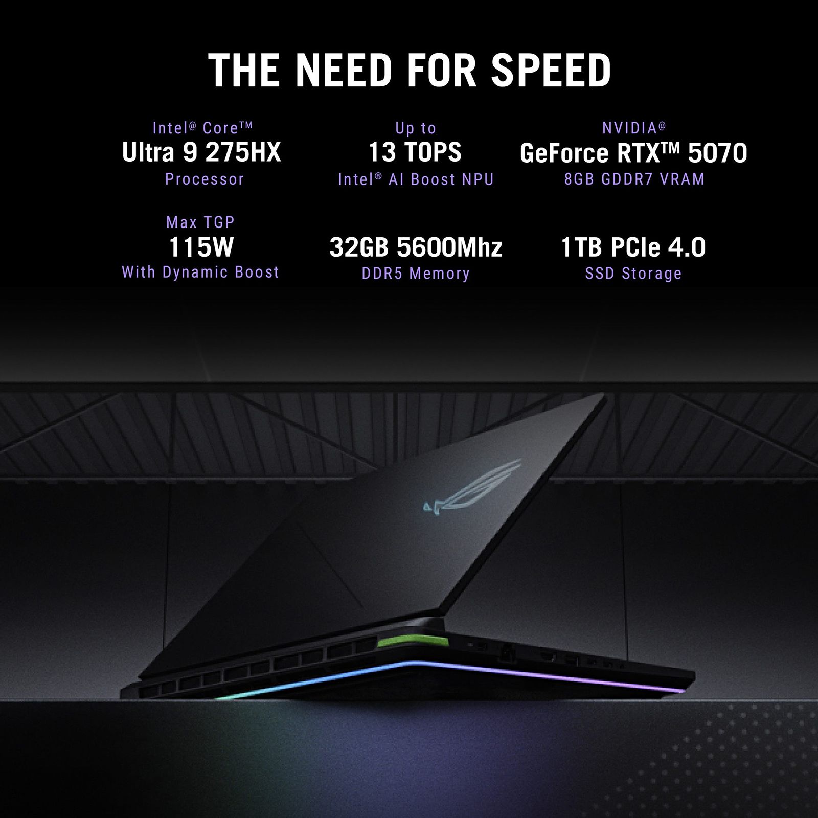 ASUS ROG Strix G16 G615LP-S5022WS Intel Core Ultra 9 Gaming Laptop (32GB, 1TB SSD, Windows 11 Home, 8GB Graphics, 16 inch 240 Hz 2.5K WQXGA IPS Display, NVIDIA GeForce RTX 5070, MS Office Home 2024, Eclipse Gray, 2.65 KG)_7