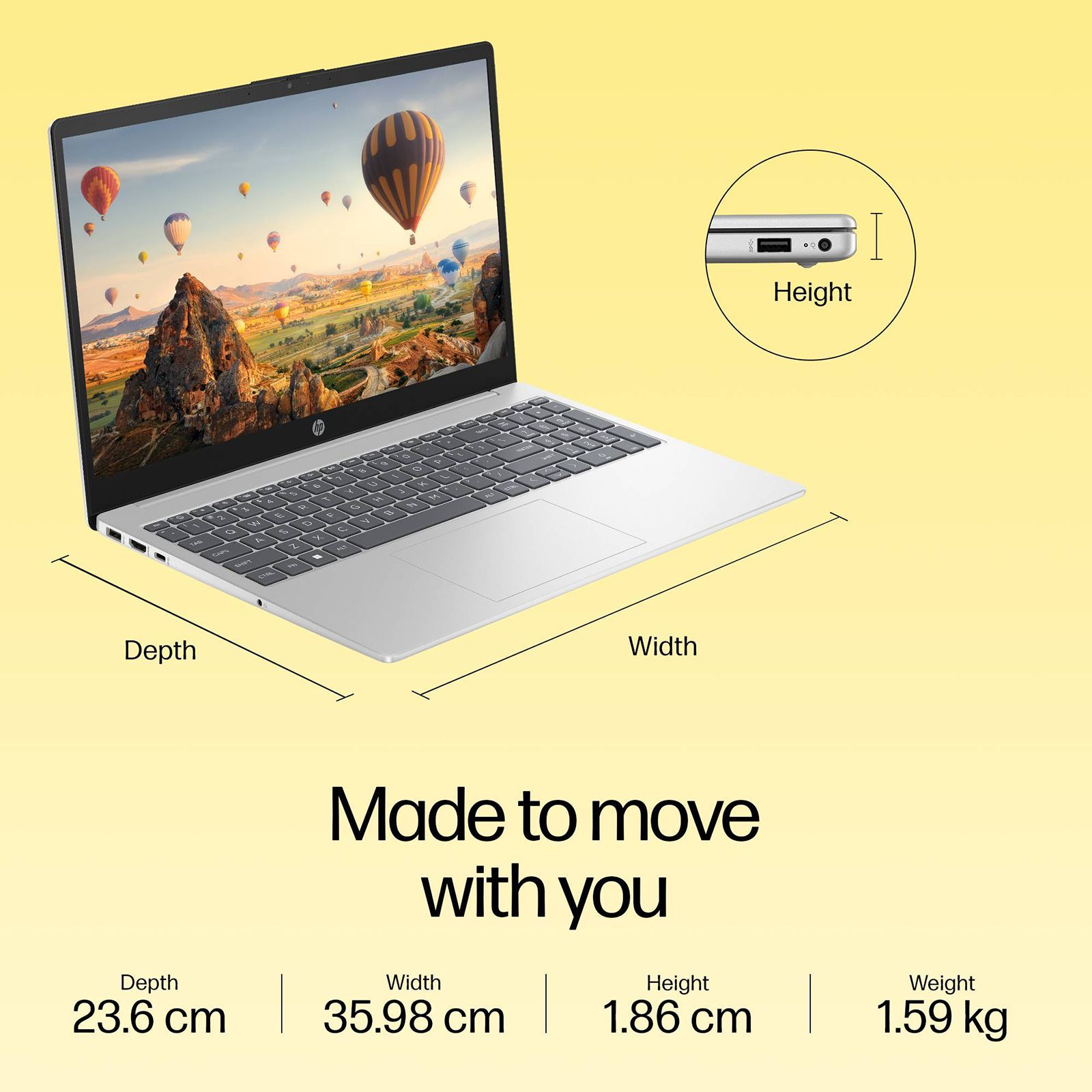 HP 15-fc0389AU AMD Ryzen 5 Thin & Light Laptop (16GB, 512GB SSD, Windows 11 Home, 15.6 inch Full HD Display, Natural Silver, 1.59 KG)_14