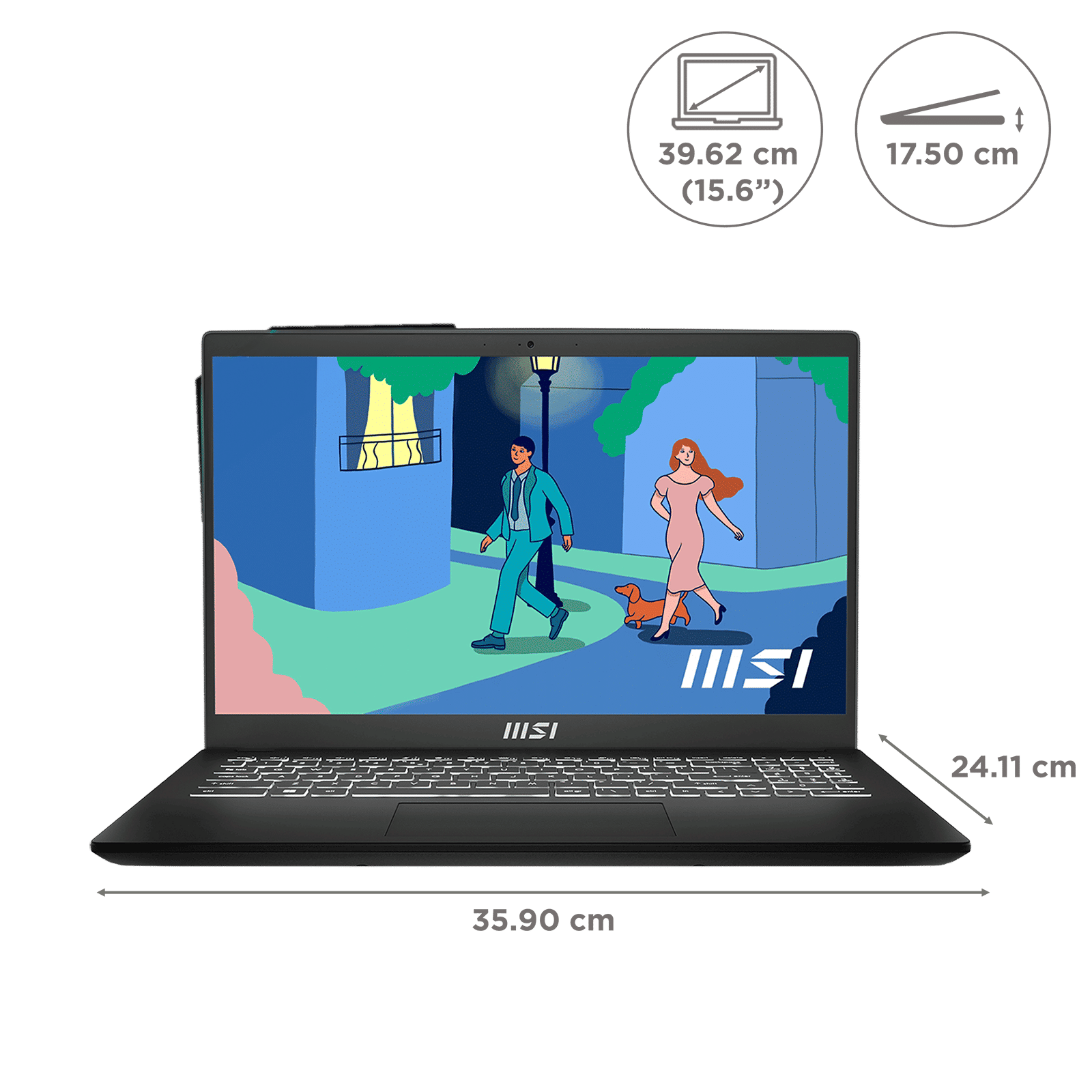 MSI Modern 15 B7M-480IN AMD Ryzen 5 Thin & Light Laptop (16GB, 512GB SSD, Windows 11 Home, 15.6 inch Full HD Display, MS Office Home, Classic Black, 1.75 KG)_2