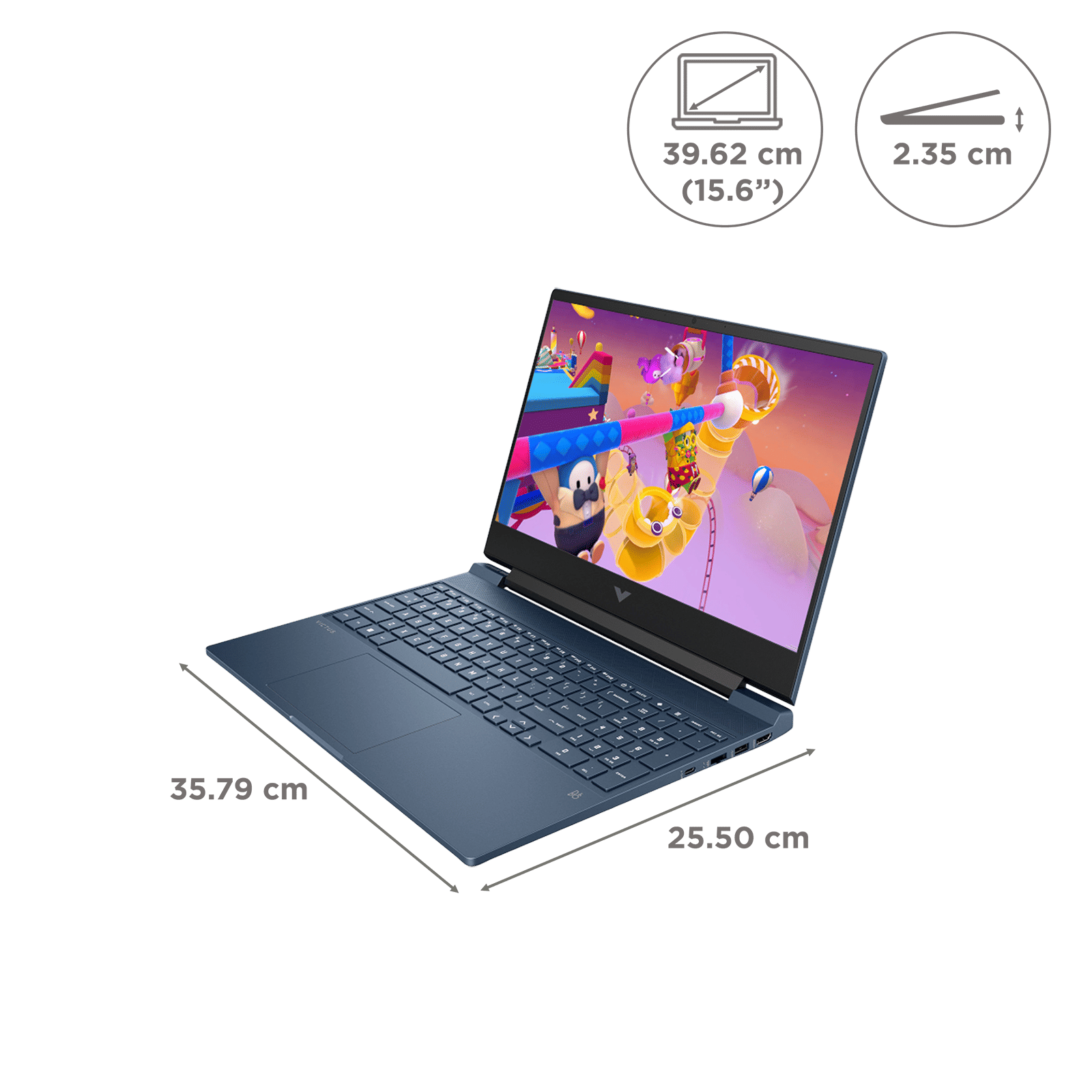 HP Victus 15-fb3124AX AMD Ryzen 7 Gaming Laptop (16GB, 512GB SSD, Windows 11 Home, 6GB Graphics, 15.6 inch 144 Hz Full HD Display, NVIDIA GeForce RTX 4050, MS Office Home 2024, Performance Blue, 2.29 KG)_2