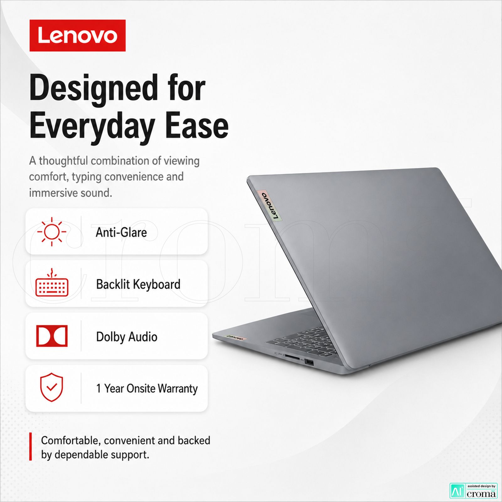Lenovo IdeaPad Slim 3 15ABR8 AMD Ryzen 7 Thin & Light Laptop (16GB, 512GB SSD, Windows 11 Home, 15.6 inch Full HD Display, MS Office Home 2024, Arctic Grey, 1.62 KG)_4