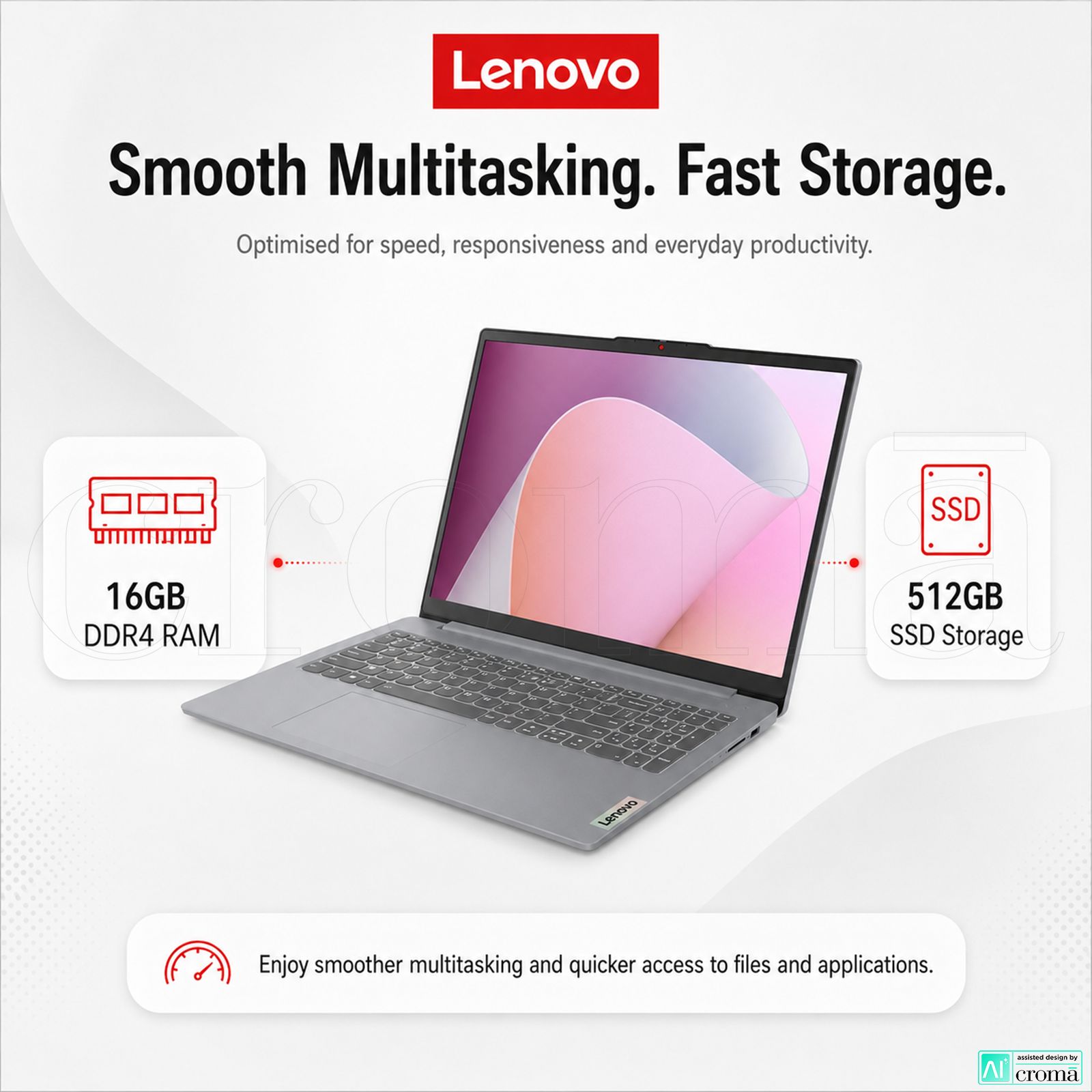 Lenovo IdeaPad Slim 3 15ABR8 AMD Ryzen 7 Thin & Light Laptop (16GB, 512GB SSD, Windows 11 Home, 15.6 inch Full HD Display, MS Office Home 2024, Arctic Grey, 1.62 KG)_6
