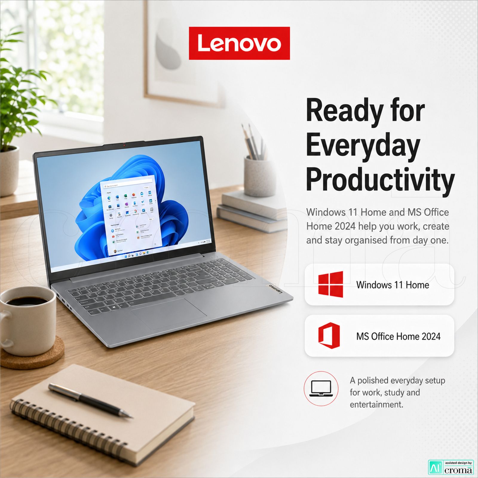 Lenovo IdeaPad Slim 3 15ABR8 AMD Ryzen 7 Thin & Light Laptop (16GB, 512GB SSD, Windows 11 Home, 15.6 inch Full HD Display, MS Office Home 2024, Arctic Grey, 1.62 KG)_7