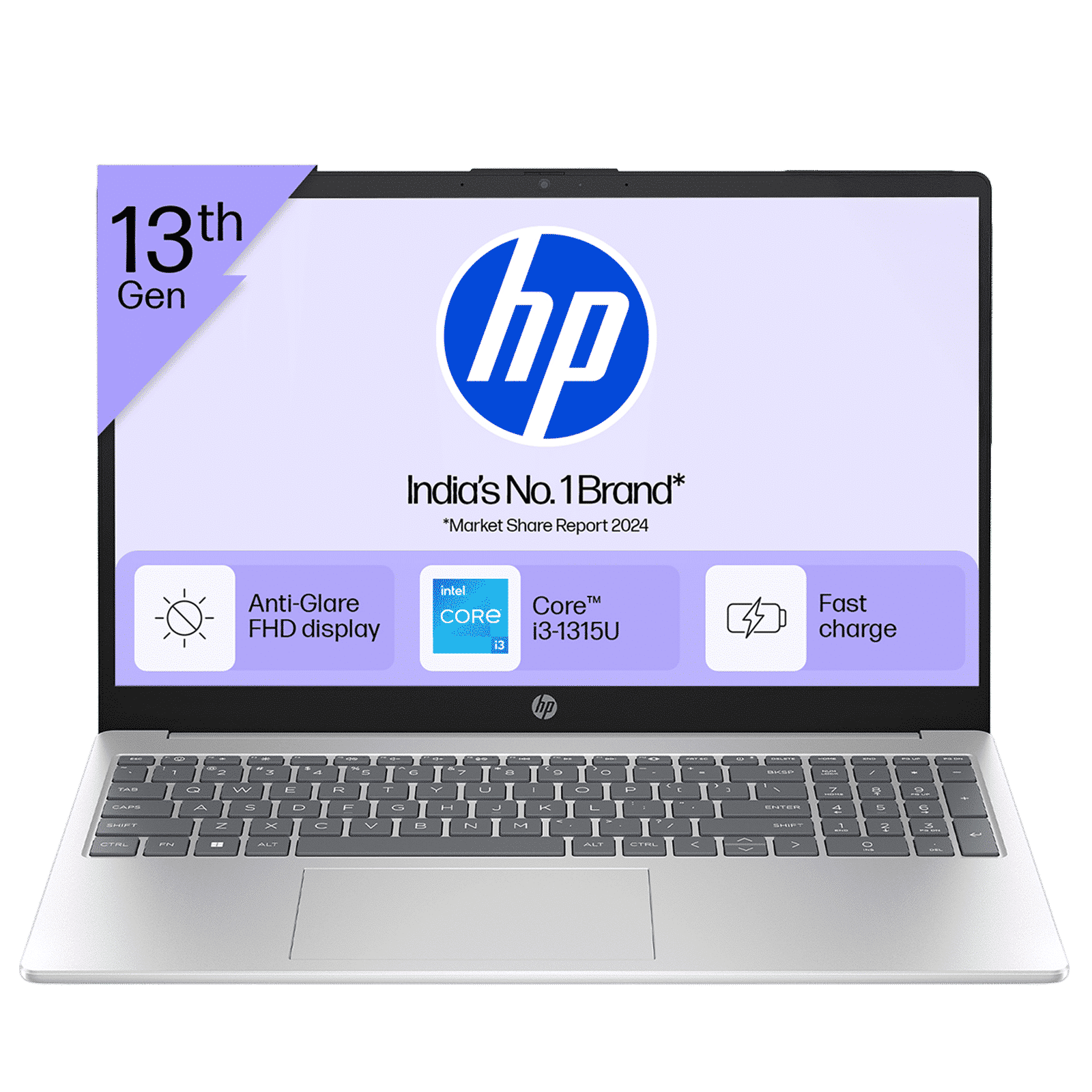 HP 15-fd0691TU Intel Core i3 13th Gen Thin & Light Laptop (12GB, 512GB SSD, Windows 11 Home, 15.6 inch Full HD Display, Natural Silver, 1.59 KG)_1