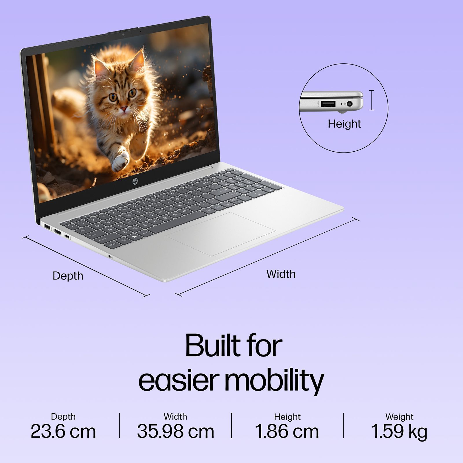 HP 15-fd0691TU Intel Core i3 13th Gen Thin & Light Laptop (12GB, 512GB SSD, Windows 11 Home, 15.6 inch Full HD Display, Natural Silver, 1.59 KG)_4