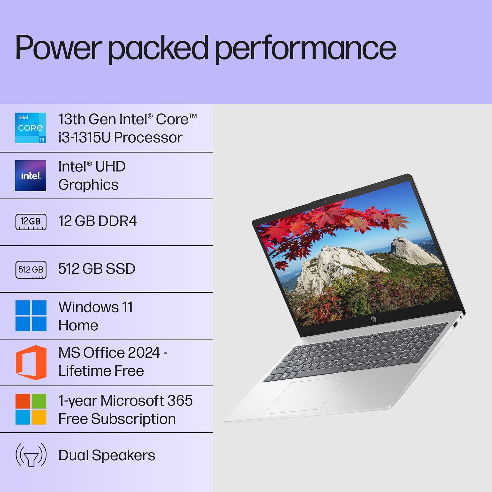HP 15-fd0691TU Intel Core i3 13th Gen Thin & Light Laptop (12GB, 512GB SSD, Windows 11 Home, 15.6 inch Full HD Display, Natural Silver, 1.59 KG)_7