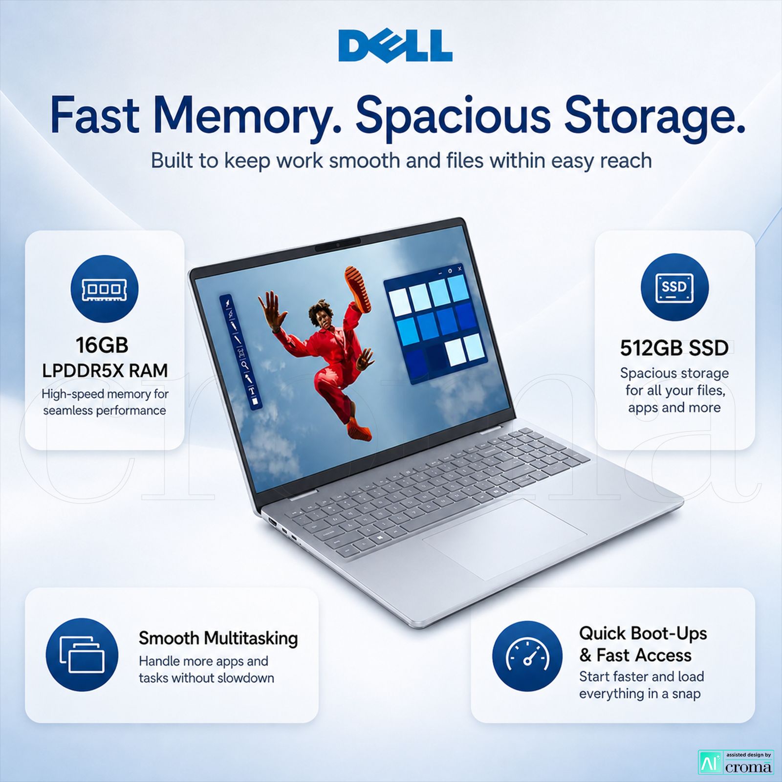 Dell 16 Plus Intel Core Ultra 5 Thin & Light Laptop (16GB, 512GB SSD, Windows 11 Home, 16 inch Full HD+ IPS Display, MS Office Home 2024, Ice Blue, 1.87 KG) Dell 16 Plus Intel Core Ultra 5 Thin & Light Laptop (16GB, 512GB SSD, Windows 11 Home, 16 inch Full HD+ IPS Display, MS Office Home 2024, Ice Blue, 1.87 KG)_5