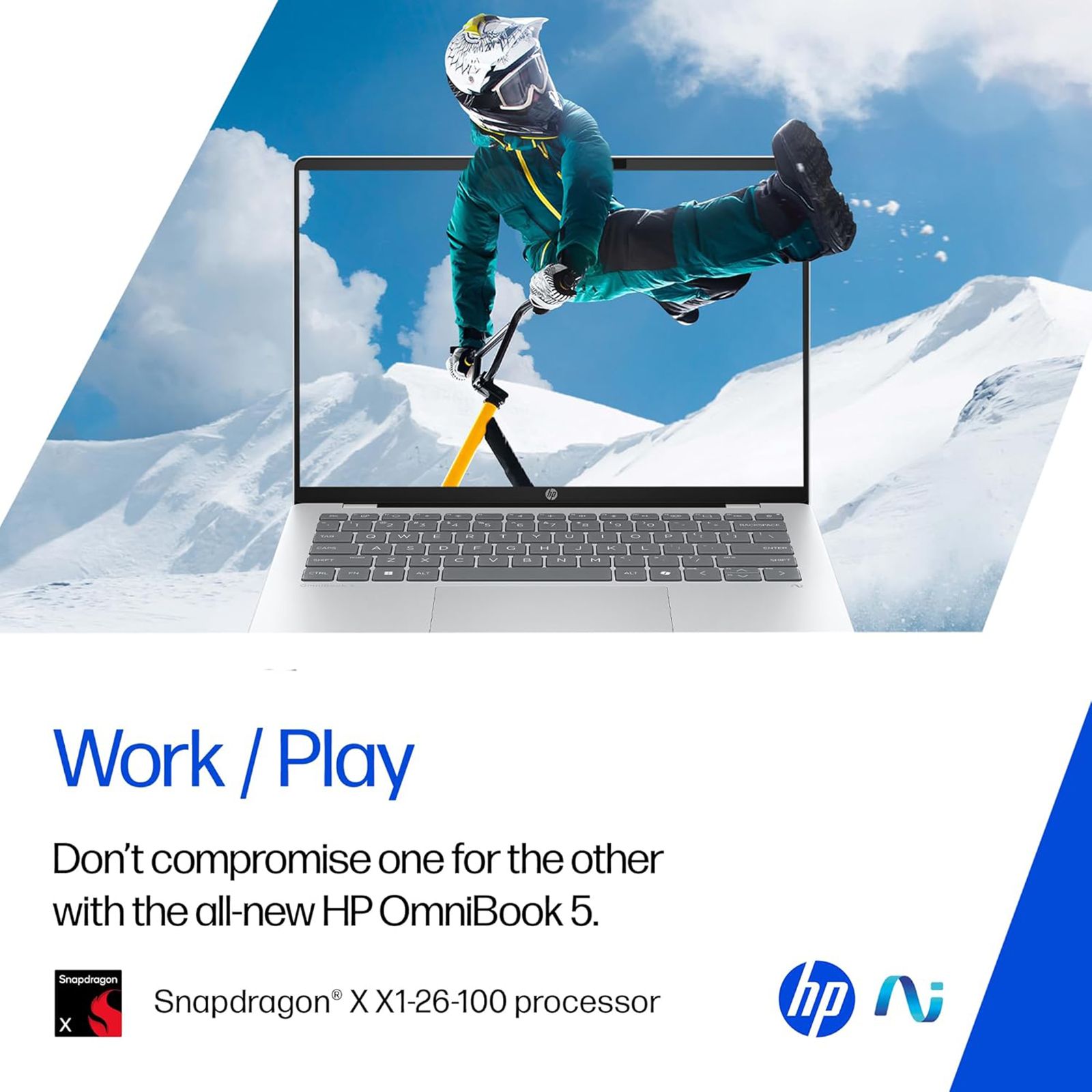 HP OmniBook 5 14-he0015QU Qualcomm Snapdragon X Thing & Light Laptop (16GB, 1TB SSD, Windows 11 Home, 14 inch 2K OLED Display, MS Office Home 2024, Glacier Silver, 1.35 KG)_12