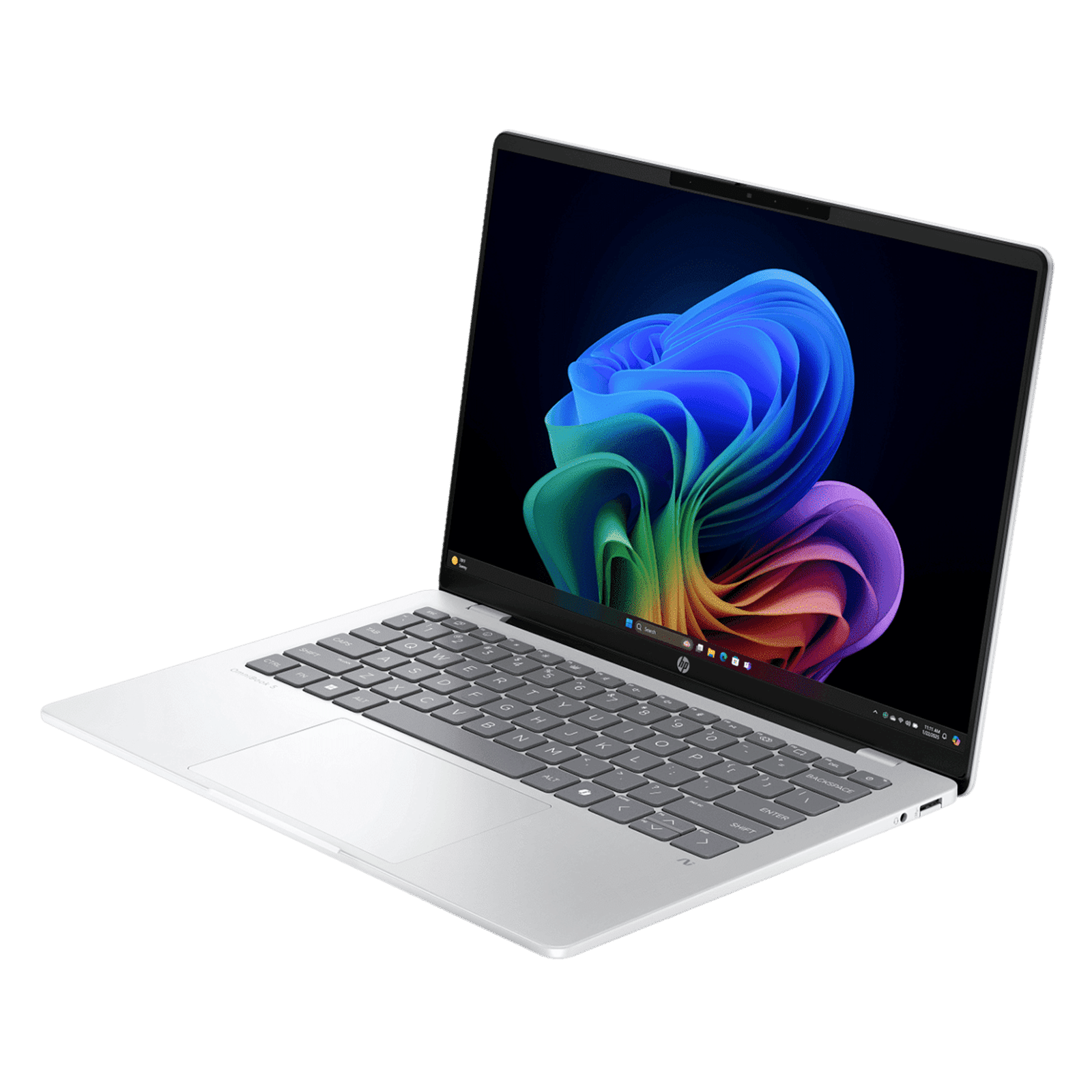 HP OmniBook 5 14-he0015QU Qualcomm Snapdragon X Thing & Light Laptop (16GB, 1TB SSD, Windows 11 Home, 14 inch 2K OLED Display, MS Office Home 2024, Glacier Silver, 1.35 KG)_4